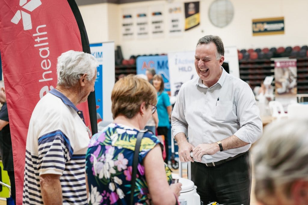 Seniors learn about assistive technology bathroom aids from Unicare Health at Rockingham Seniors and Carers Expo 2023