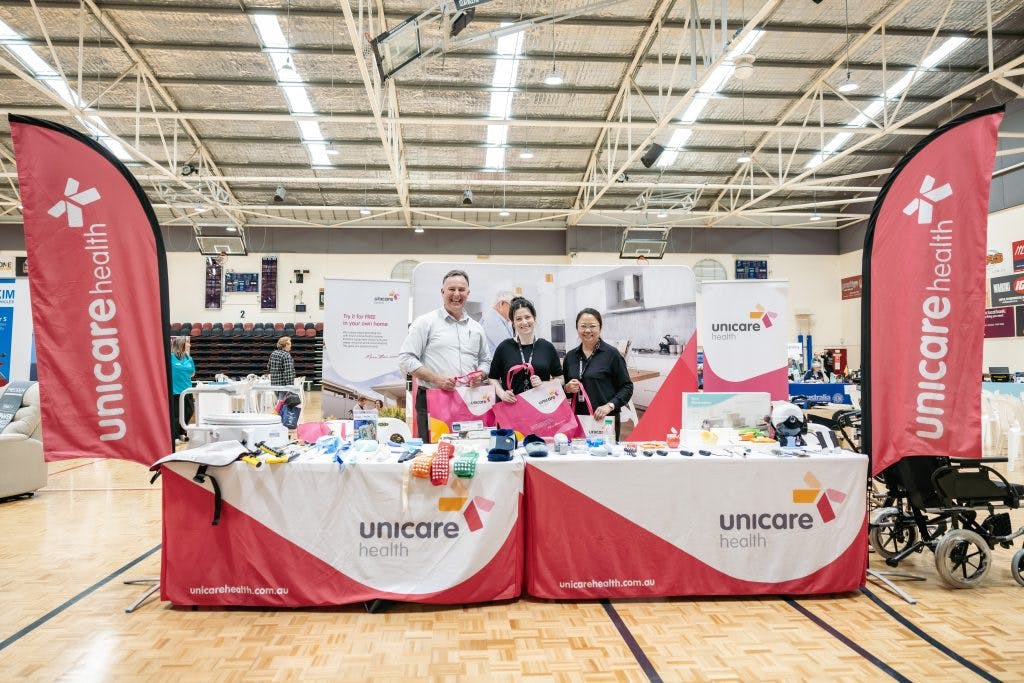 Unicare Health assistive technology display at Rockingham Seniors and Carers Expo 2023