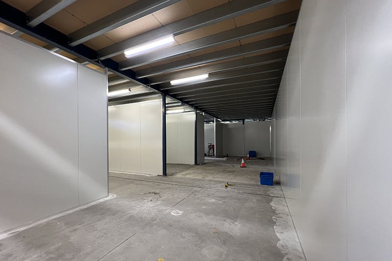 Hallway at Unicare Health new cleaning facility under construction