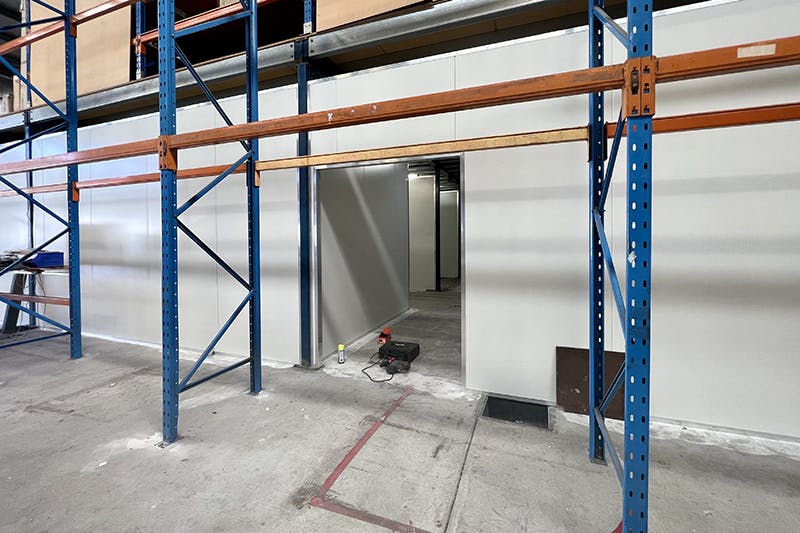 Doorway at Unicare Health new cleaning facility under construction