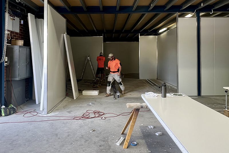 Room at Unicare Health new cleaning facility under construction