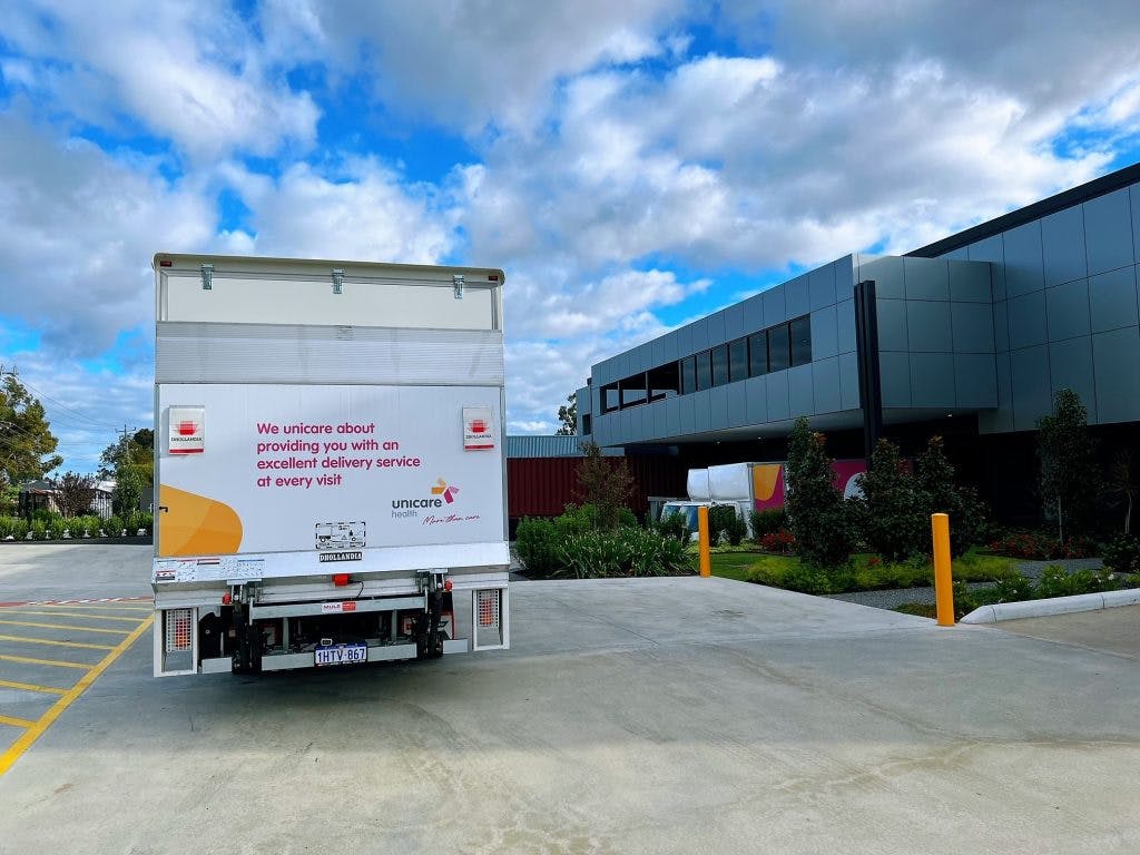 Unicare Health new delivery truck in car park