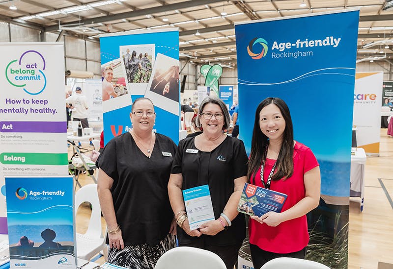 Age-Friendly Rockingham program booth with Unicare Health