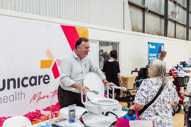Unicare Health assistive technology display at Have A Go Day Rockingham 2023