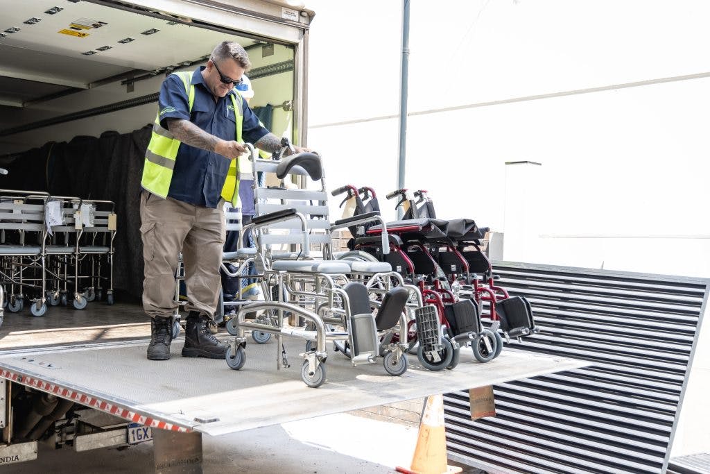 Shower commode and wheelchairs from Unicare Health at Rosewood Aged Care fit-out