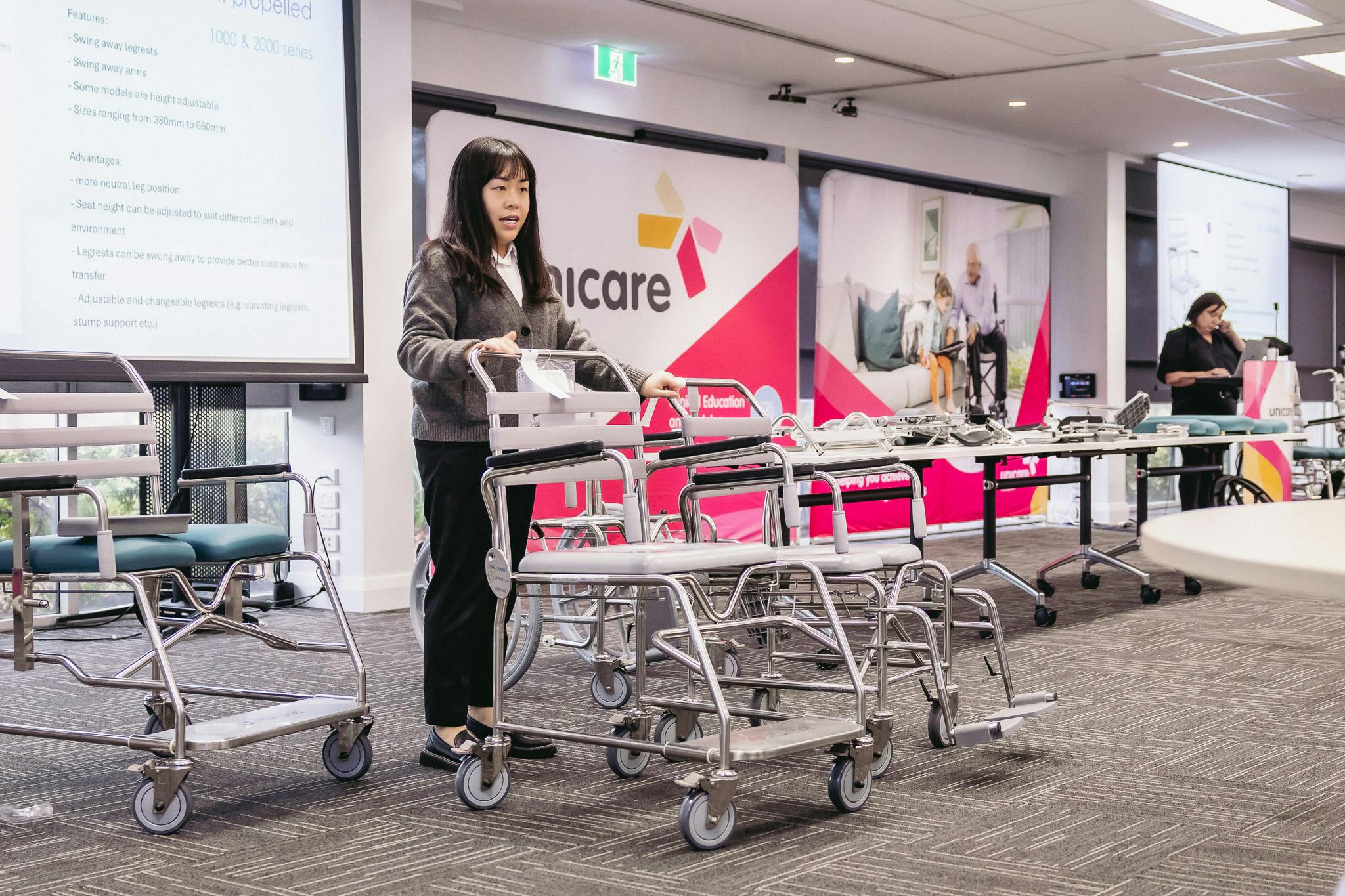 Juvocare attendant propelled shower commode