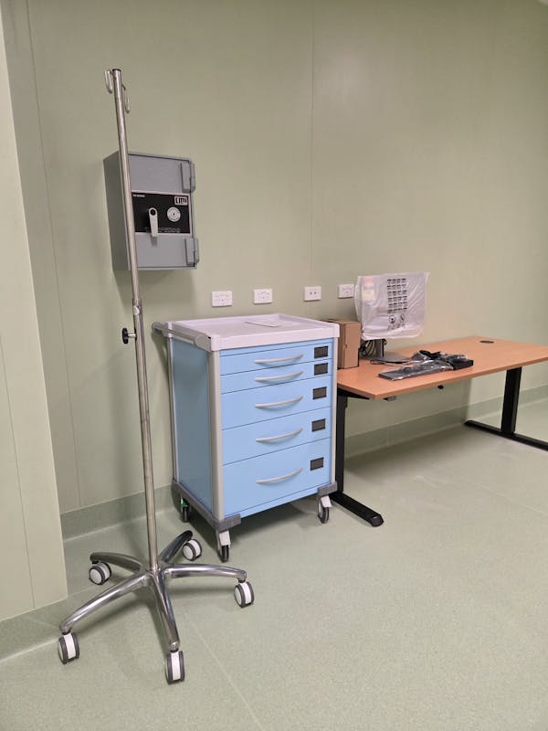 IV poles for day surgery and procedure rooms – hospital equipment supply for new fit-outs