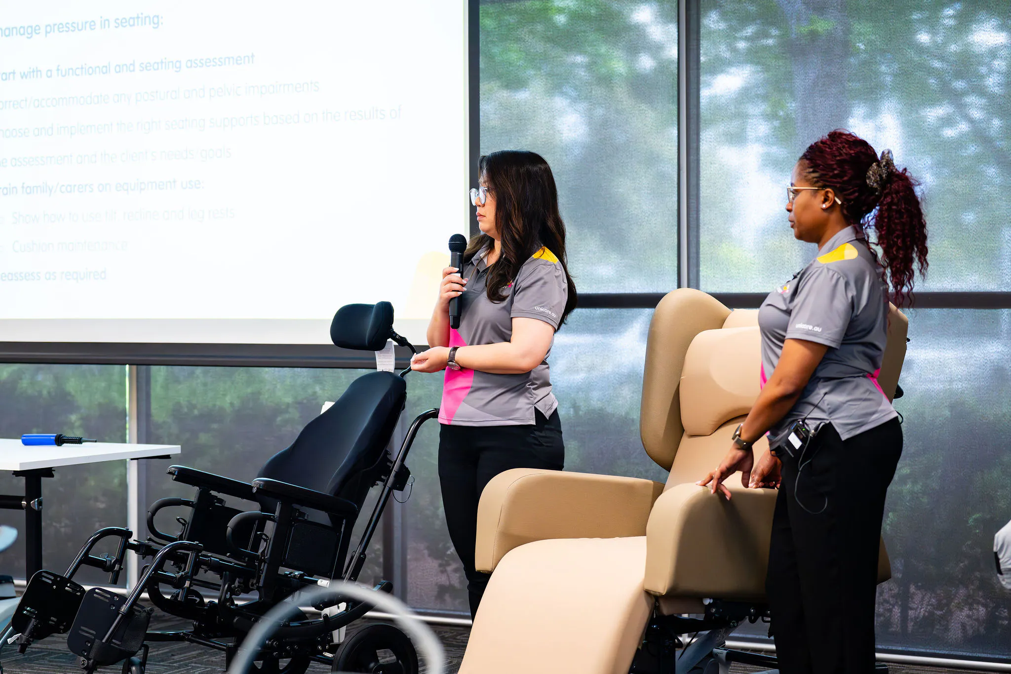 Managing pressure in seating session at Unicare Health #stopthepressure 2025 workshop