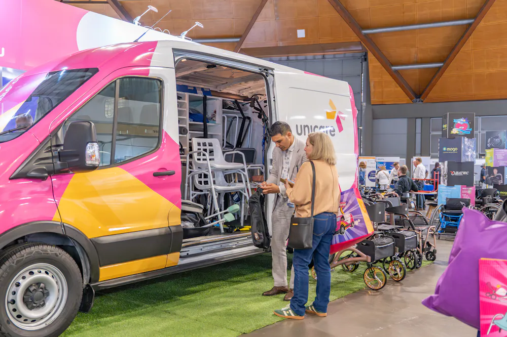 Visitors exploring the Unicare Health Showroom at Home™ van at the ATSA Independent Living Expo Sydney 2026.