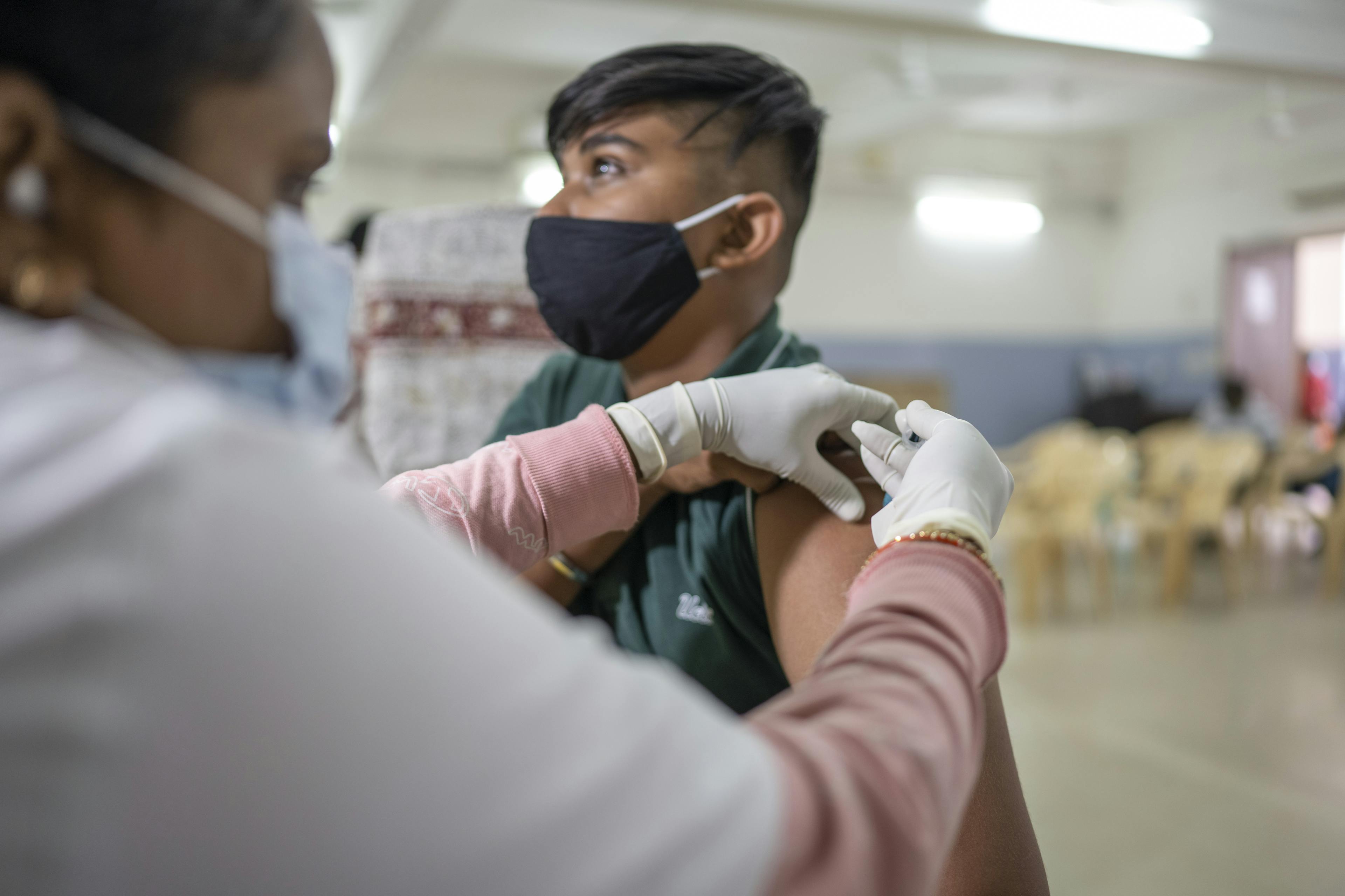 Immunisation - 16 year old Pranshu gets vaccinated in India