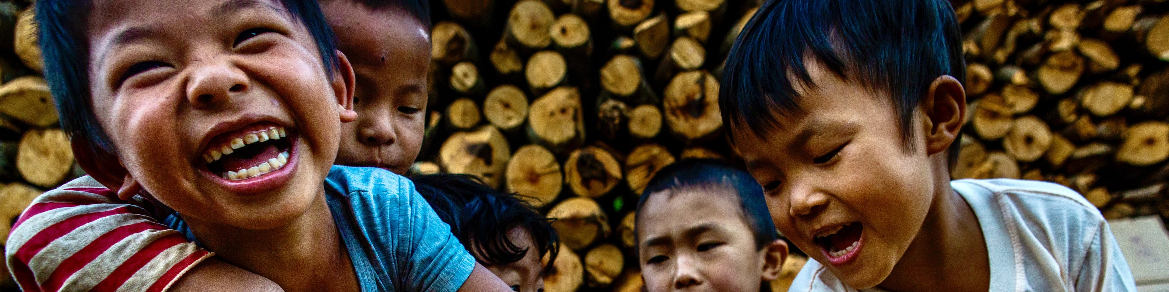 About Us- IDPs children play inside the camp at KBC IDP camp Namtu township, Northern Shan State of Myanmar