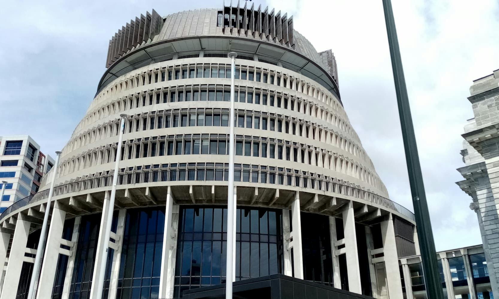 Exterior of the Beehive, New Zealand's Parliament building in Wellington