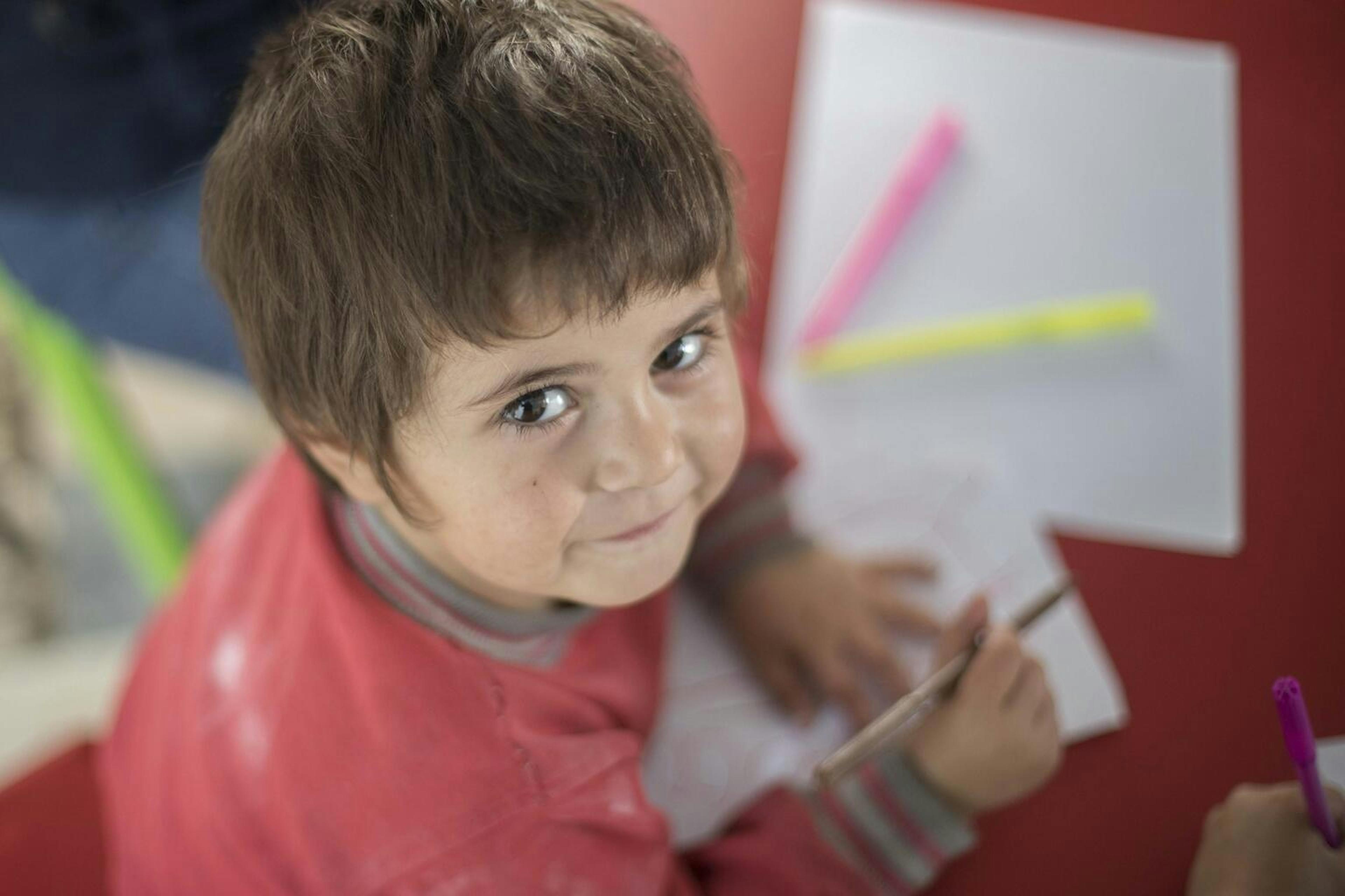 Hope and Resilience in Türkiye and Syria - A young boy benefits from UNICEF-supported early childhood education classes.