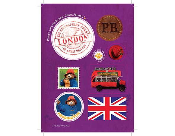 Get a sticker pack from each country Paddington visits