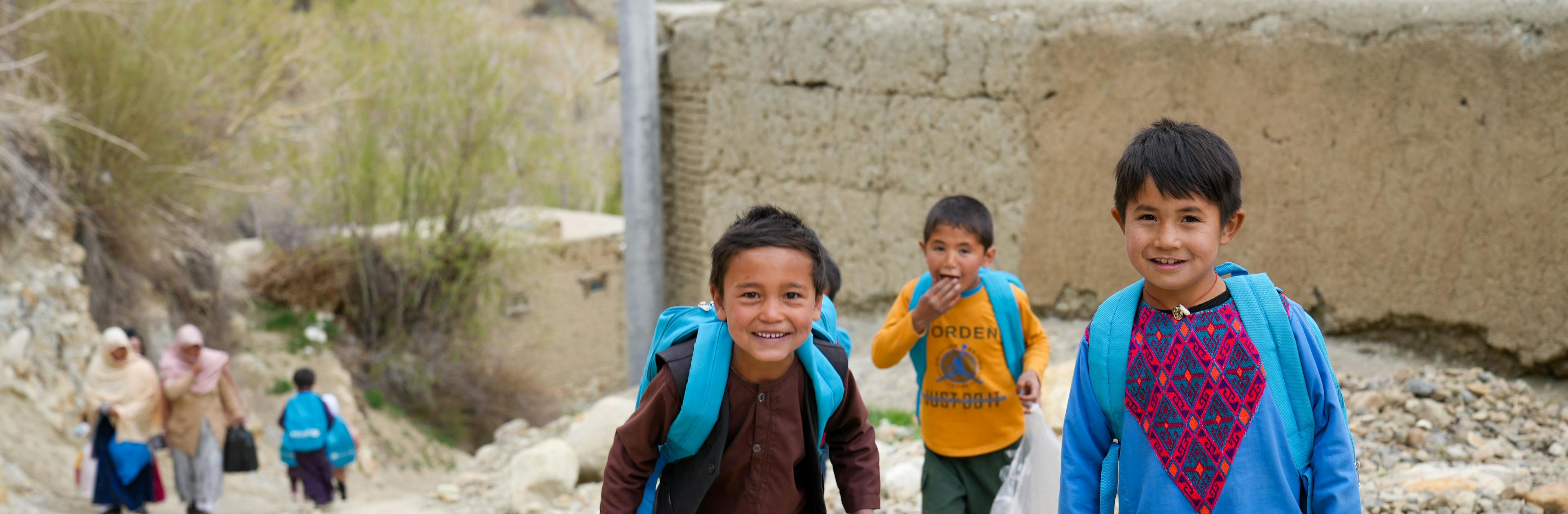 Building back better after emergency strikes - kids go to school in Afghanistan