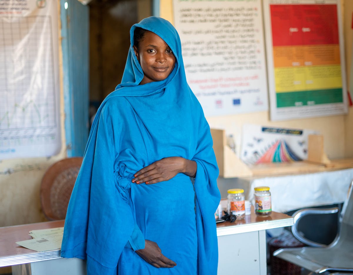 Health & Medicine- A 20-year-old, a pregnant and lactating mother of a one-year-old son visits AlBiritani Health Centre in Wager village, North Delta locality, Kassala state.