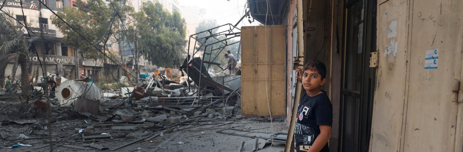 Osama, 11-year-old boy living in Gaza City. Osama's house was partially damaged during the escalation in the Gaza Strip.