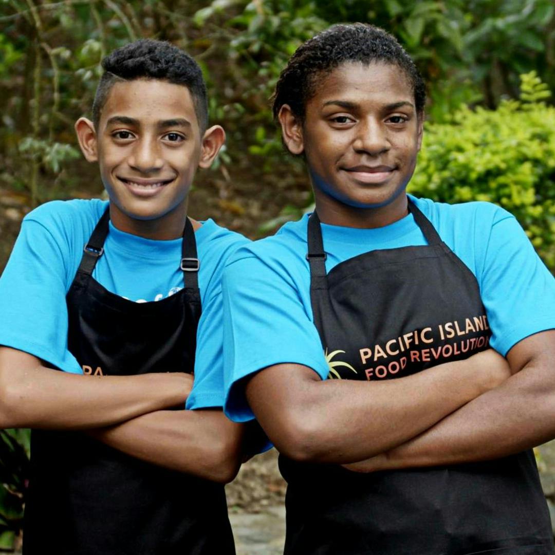 Kids taking part in the Pacific Kids Food Revolution TV show