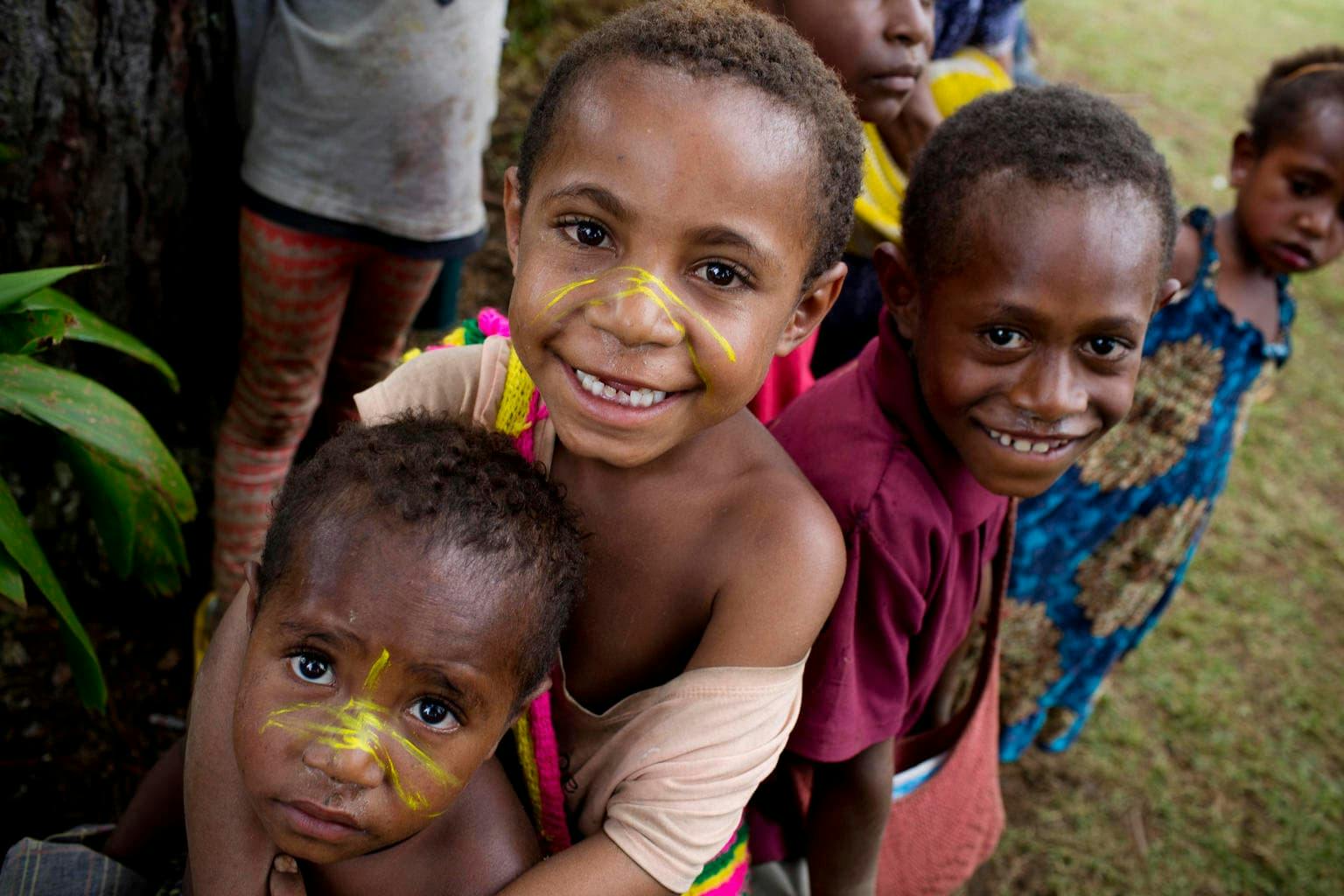 Happy children in Papua New Guinea