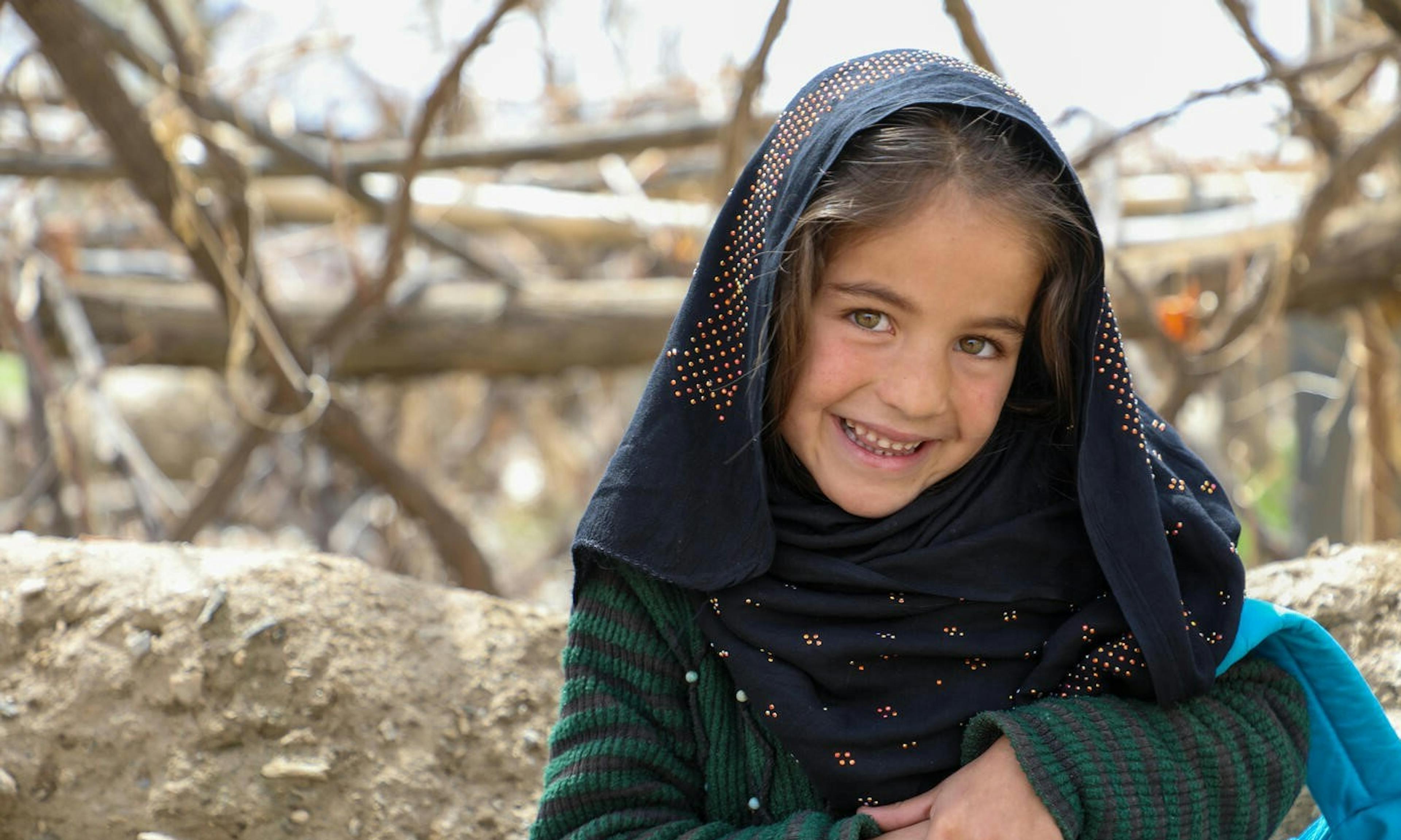 The girls at Gulab Khail Village's community-based accelerated learning centre in Maidan Wardak Province have recently completed primary grade one and have just begun primary grade two.