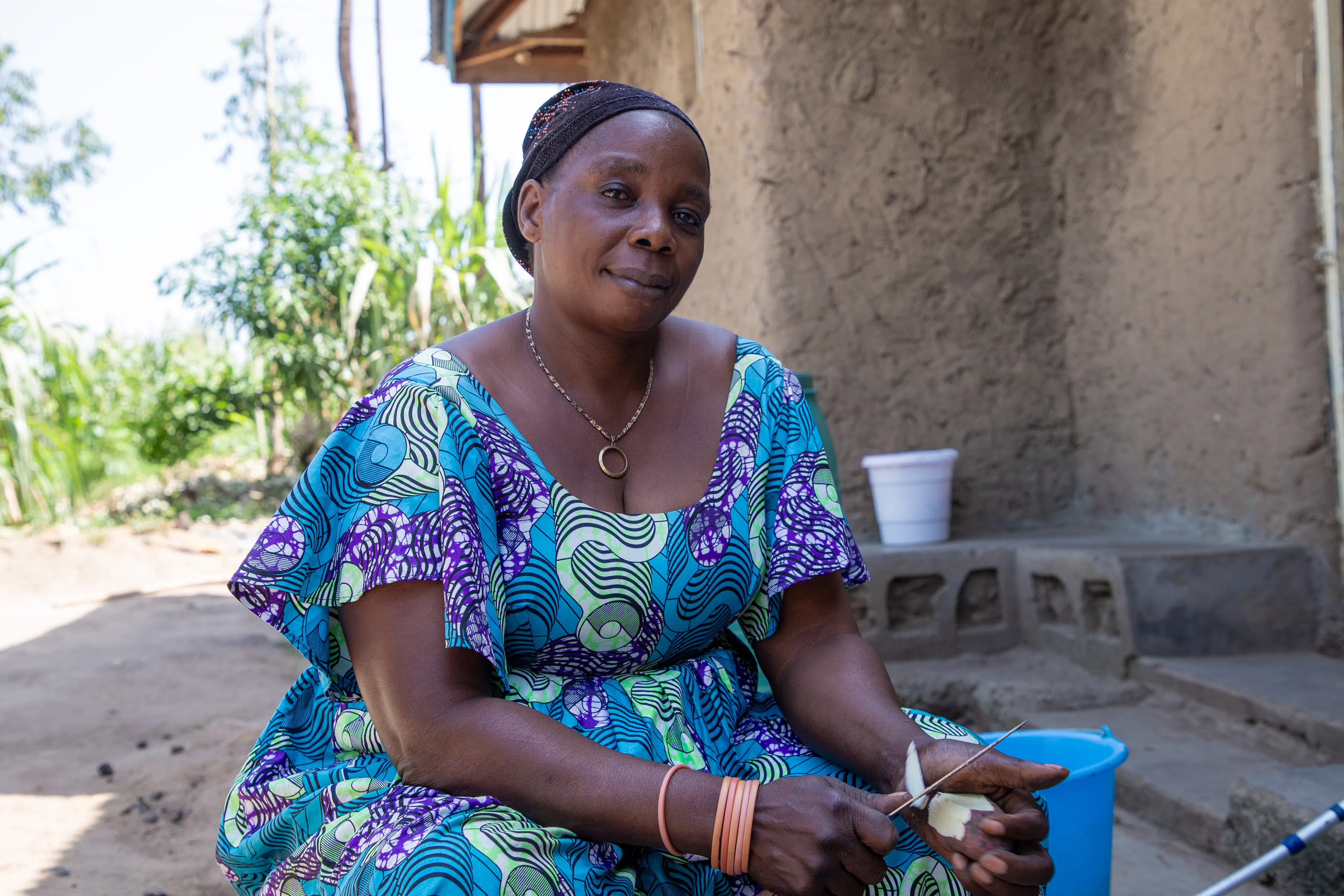 Chantal Kirikaija, teacher living in community of Rwampara, Ituri Province, DRC, receive the visit of Birwrengi and Gloria, community health workers, on June 8, 2026.