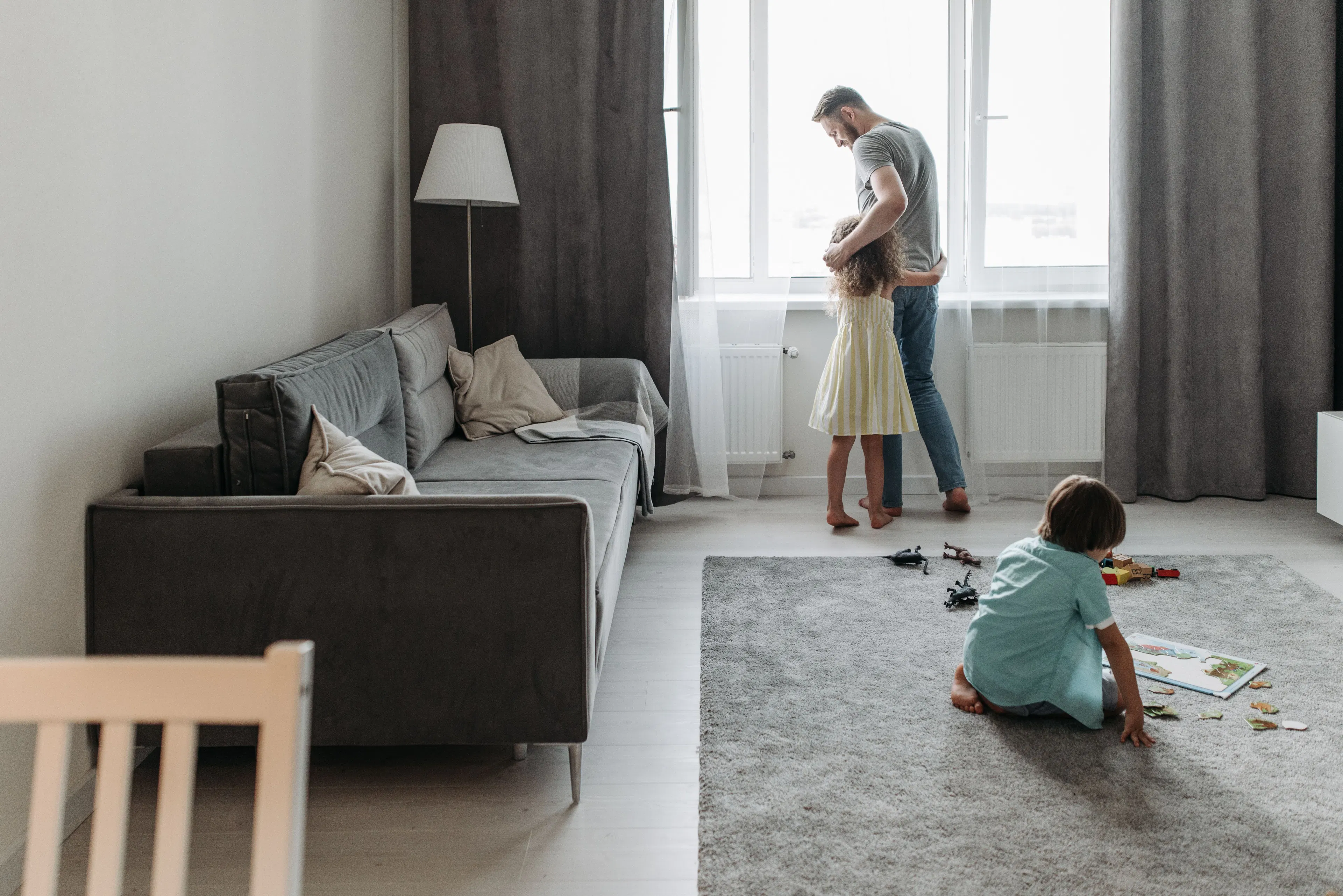 parent with children in home