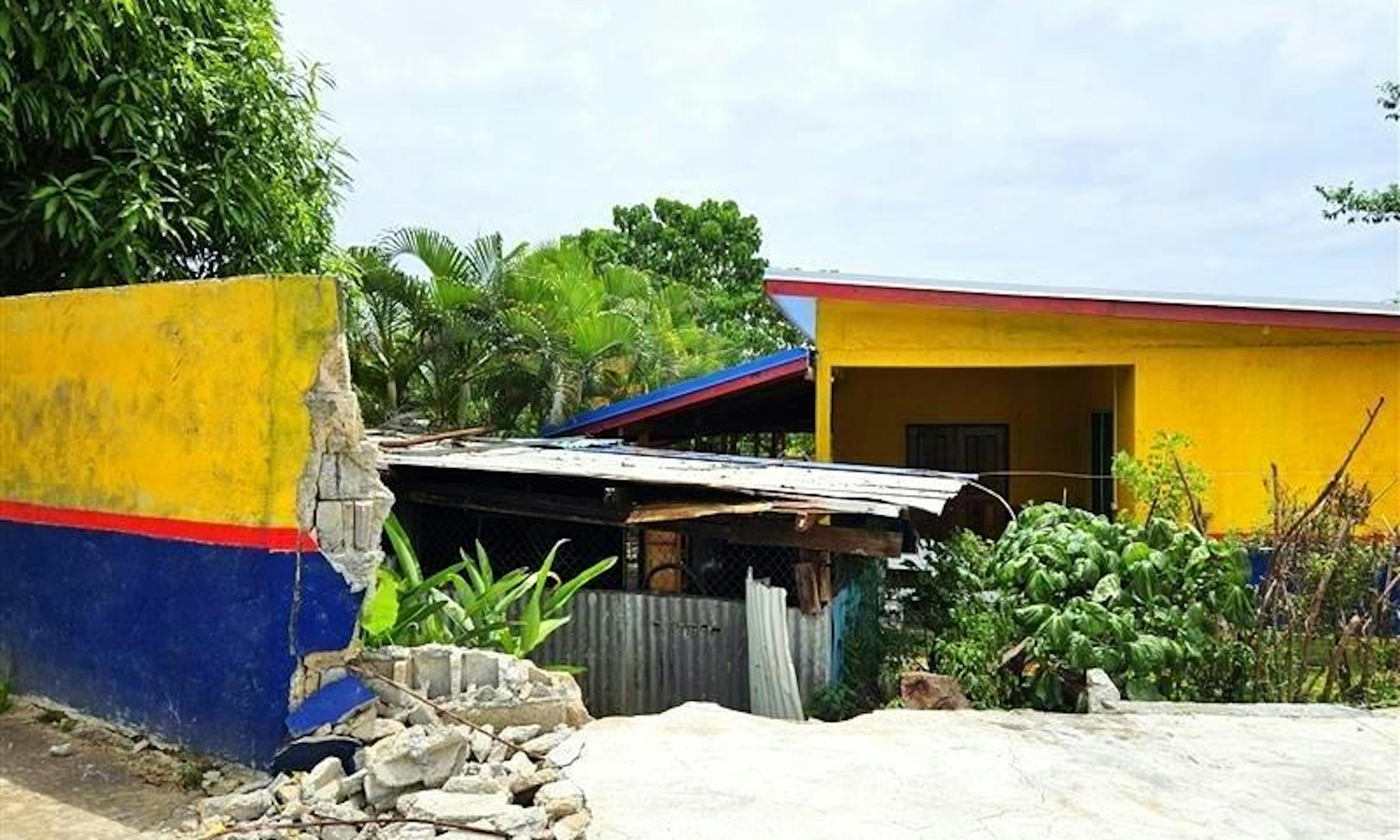 Building in Vanuatu badly damaged from 7.3 earthquake in Vanuatu