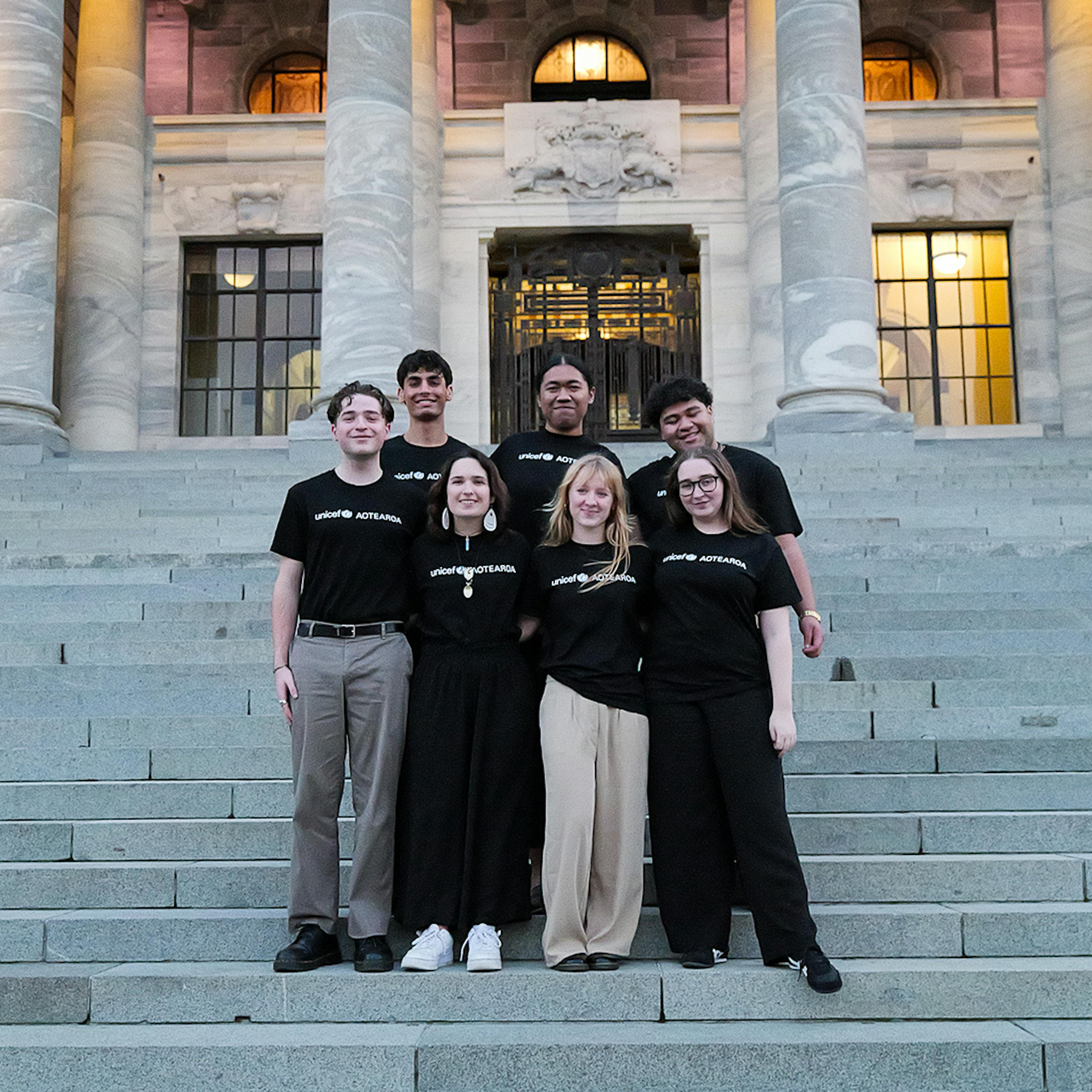 Our 2024 Young Ambassadors standing outside the Beehive