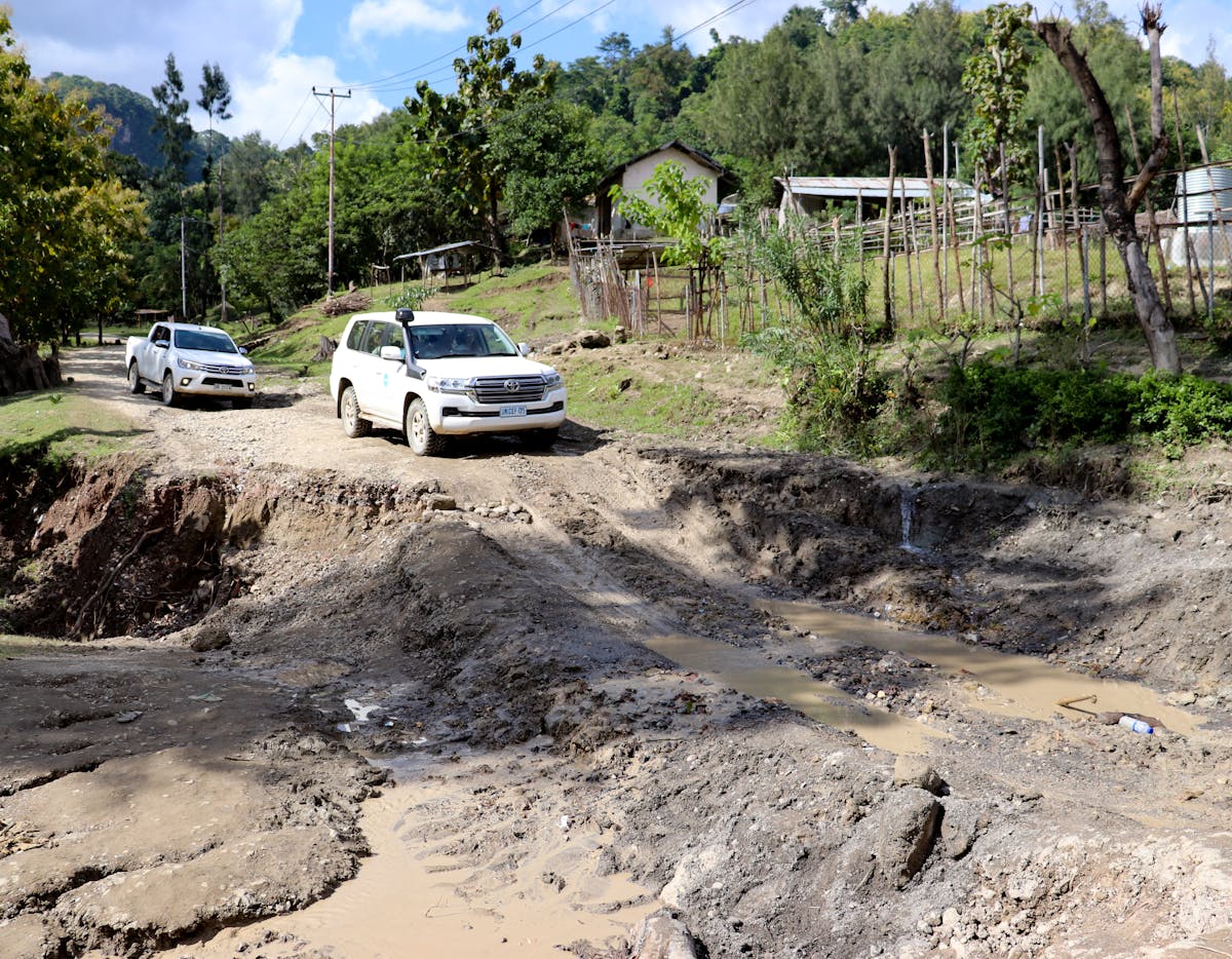 The roads in Timor-Leste can be challenging during the rainy season