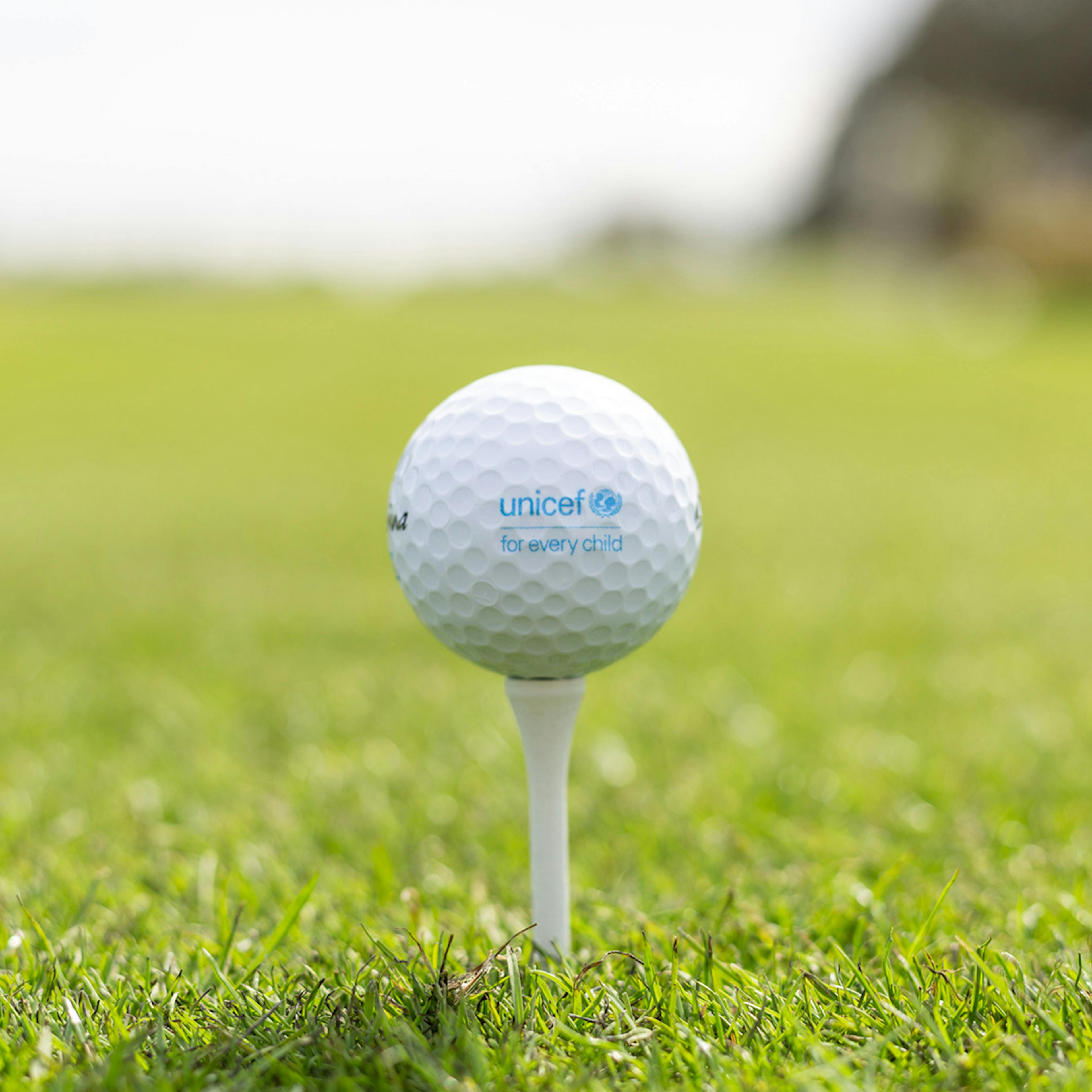 UNICEF golf ball at the inaugural Deakin Memorial Cup in October 2023