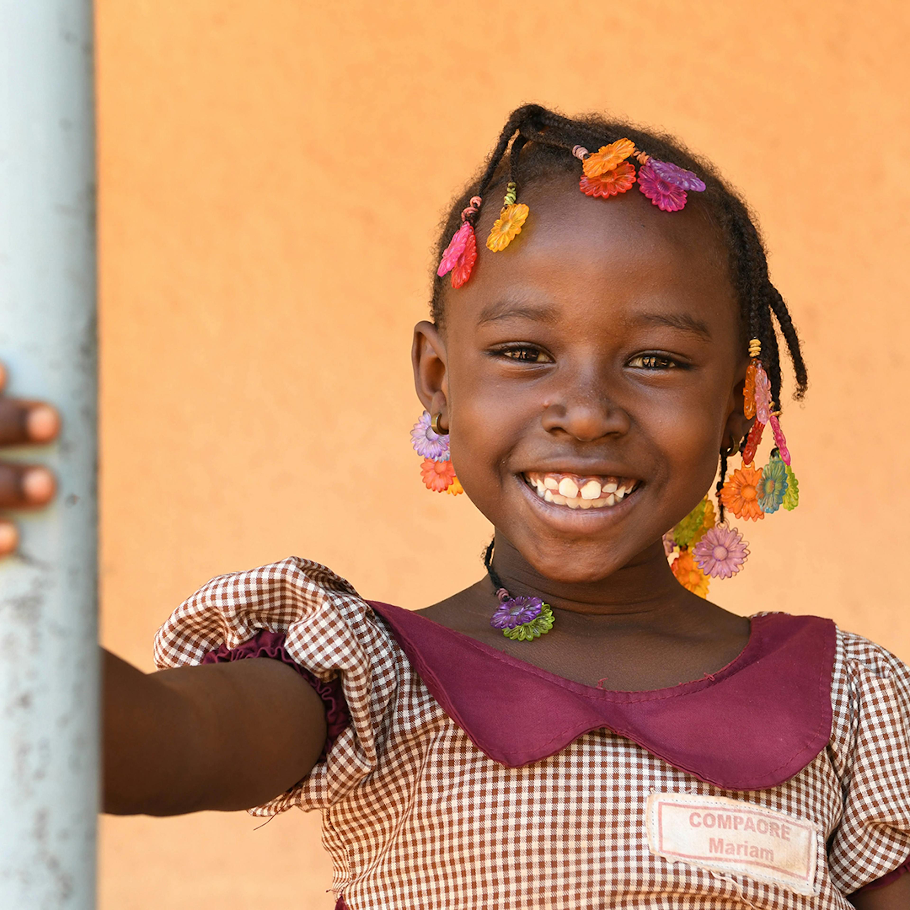 A happy child, in Bobo-Dioulasso, in the Southwestern region of Burkina Faso.