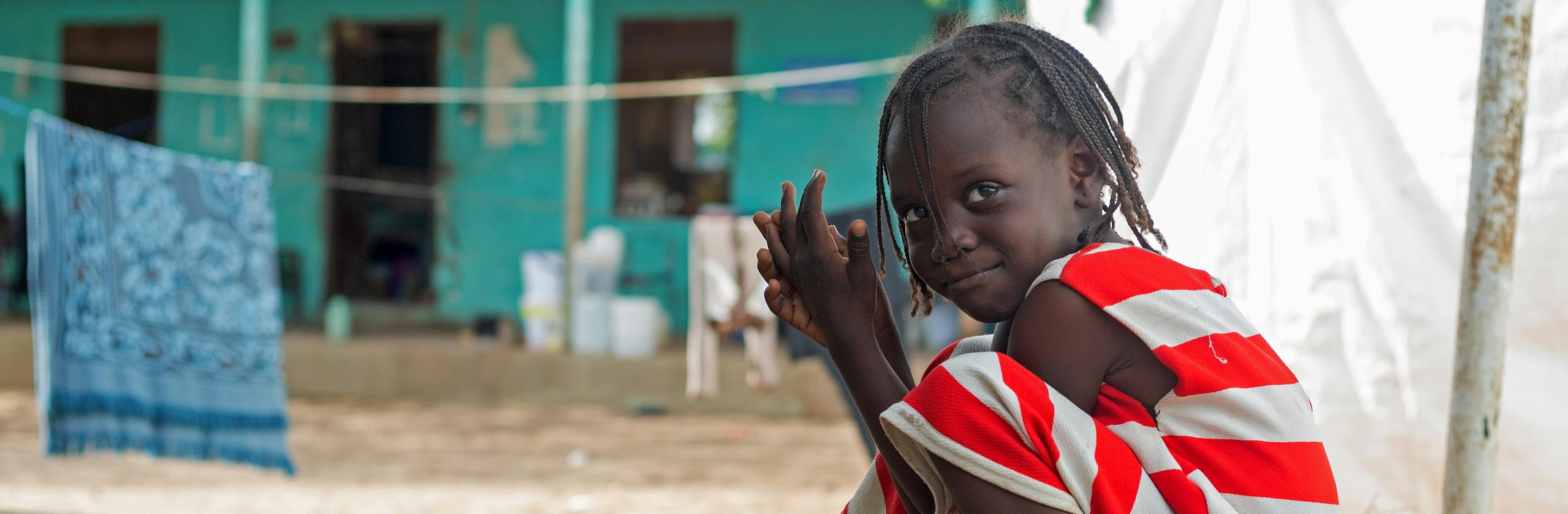 A child in Alsalamaby internally displaced people’s gathering site, Gedaref State, Sudan.