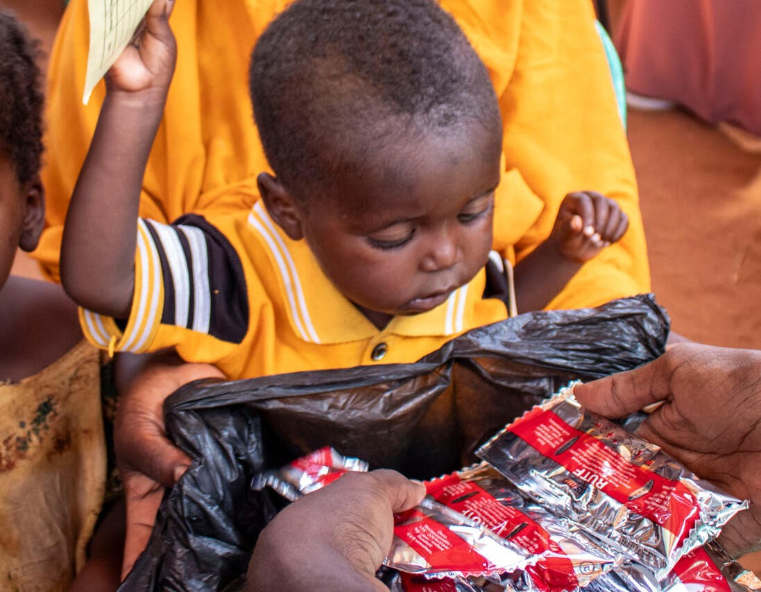 Sabir (18 months) with RUTF