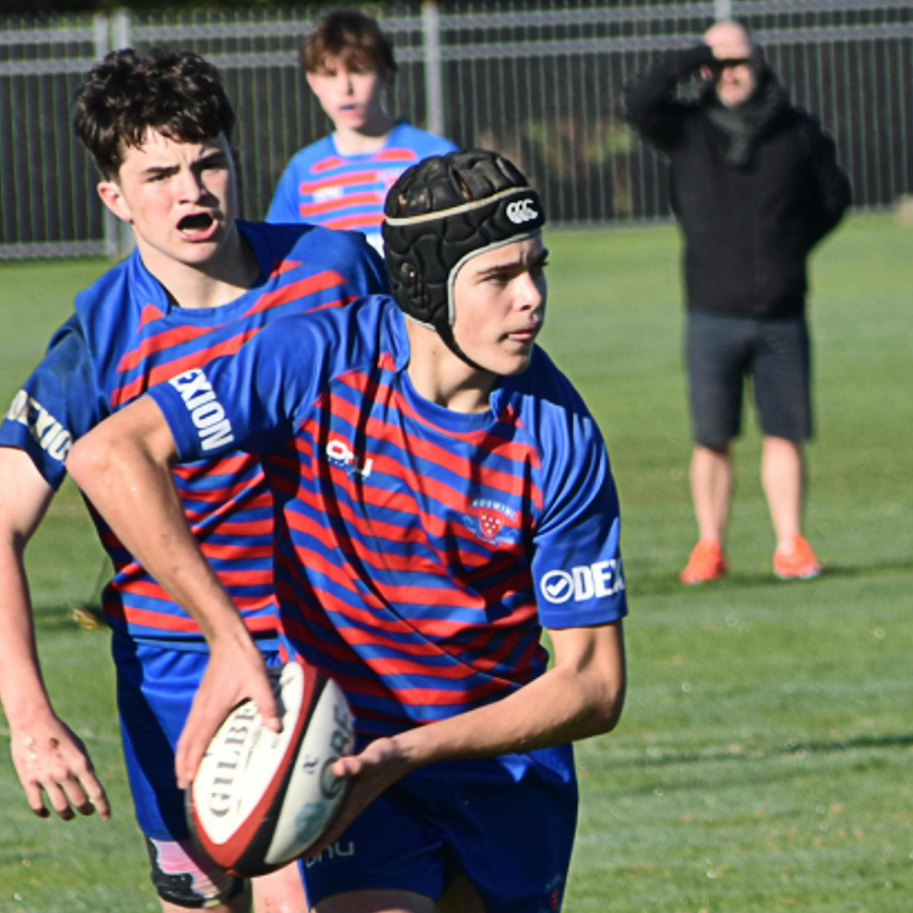 BDC participant, Kayden Godbold, playing rugby