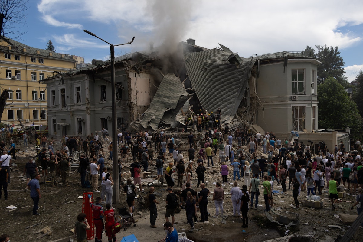 On 8 July 2024, a missile strike kills 150 people at Okhmatdyt Hospital ...