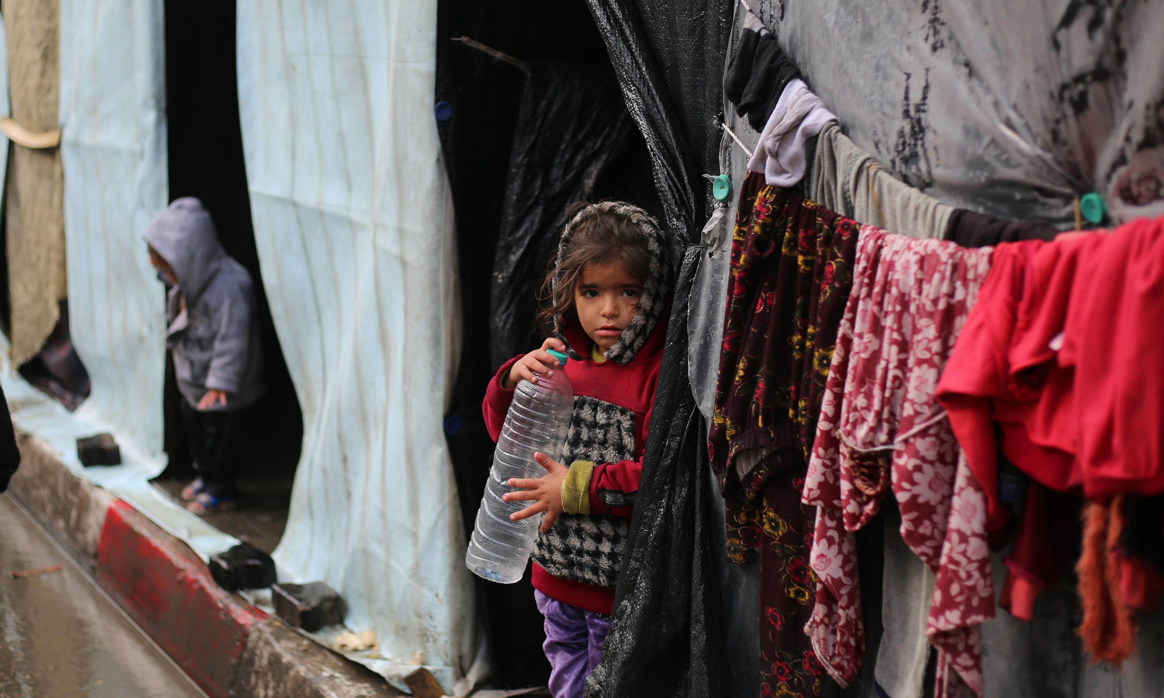 A young girl in the city of Rafah, south of the Gaza Strip.