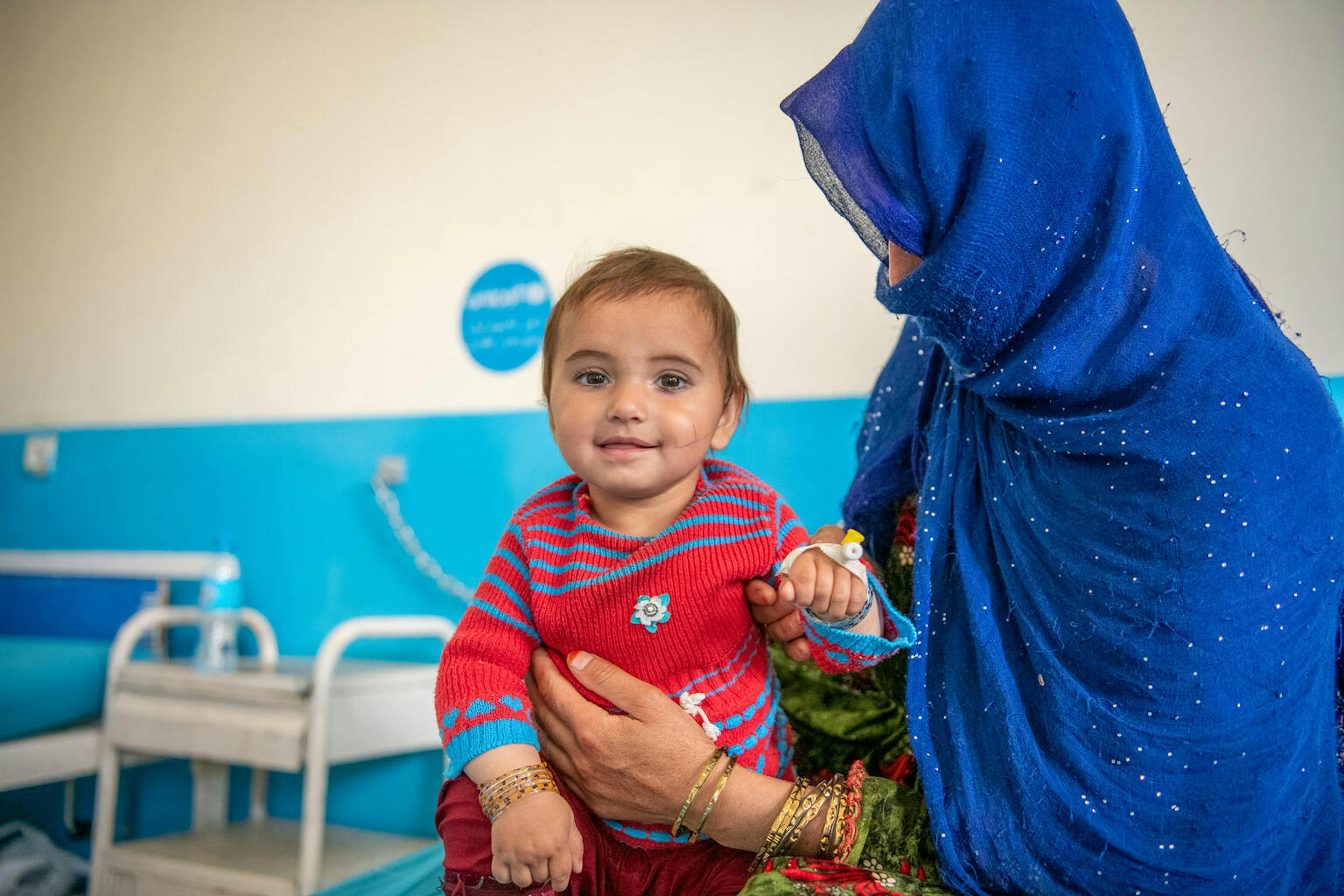 Adela is in the inpatient ward of Wardak Provincial Hospital with her mother, Basmina. She is recovering from a severe case of acute watery diarrhoea.