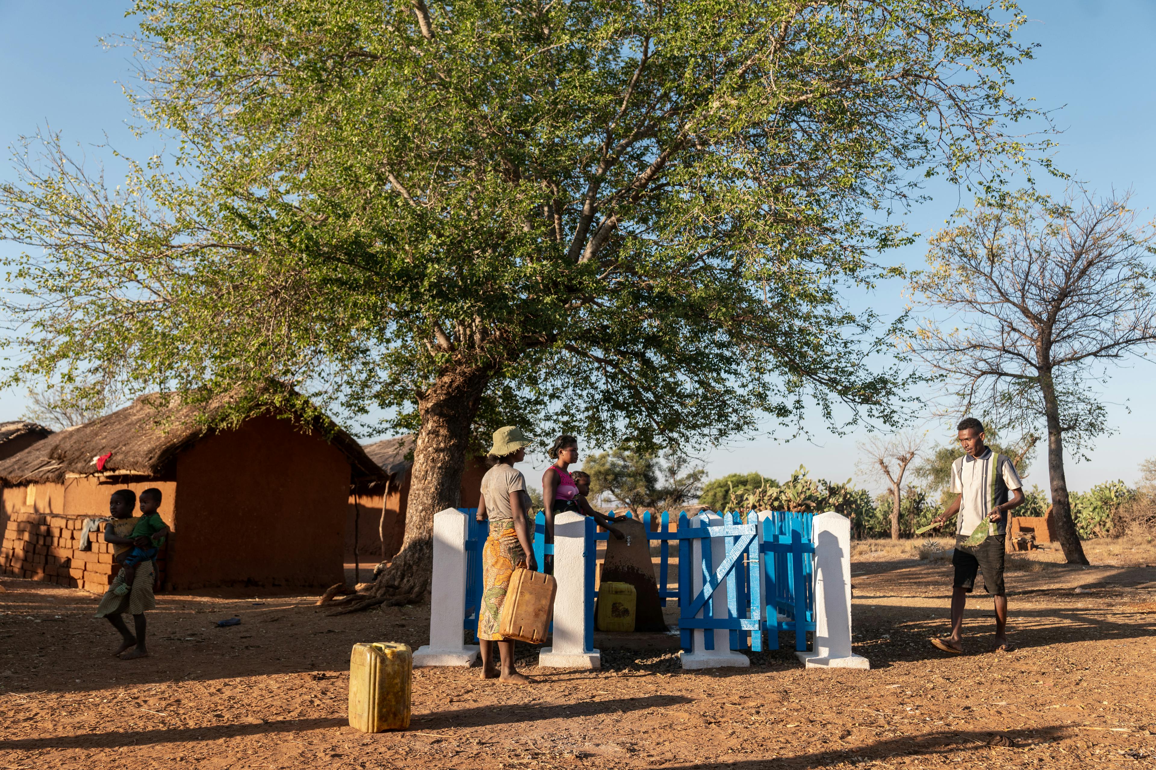 July 17, 2024 - Ankaranabo commune, Bekily District, Androy Region, Madagascar: Variana, 29, a mother of four and a farmer, is seen fetching water from one of the newly installed water faucets.