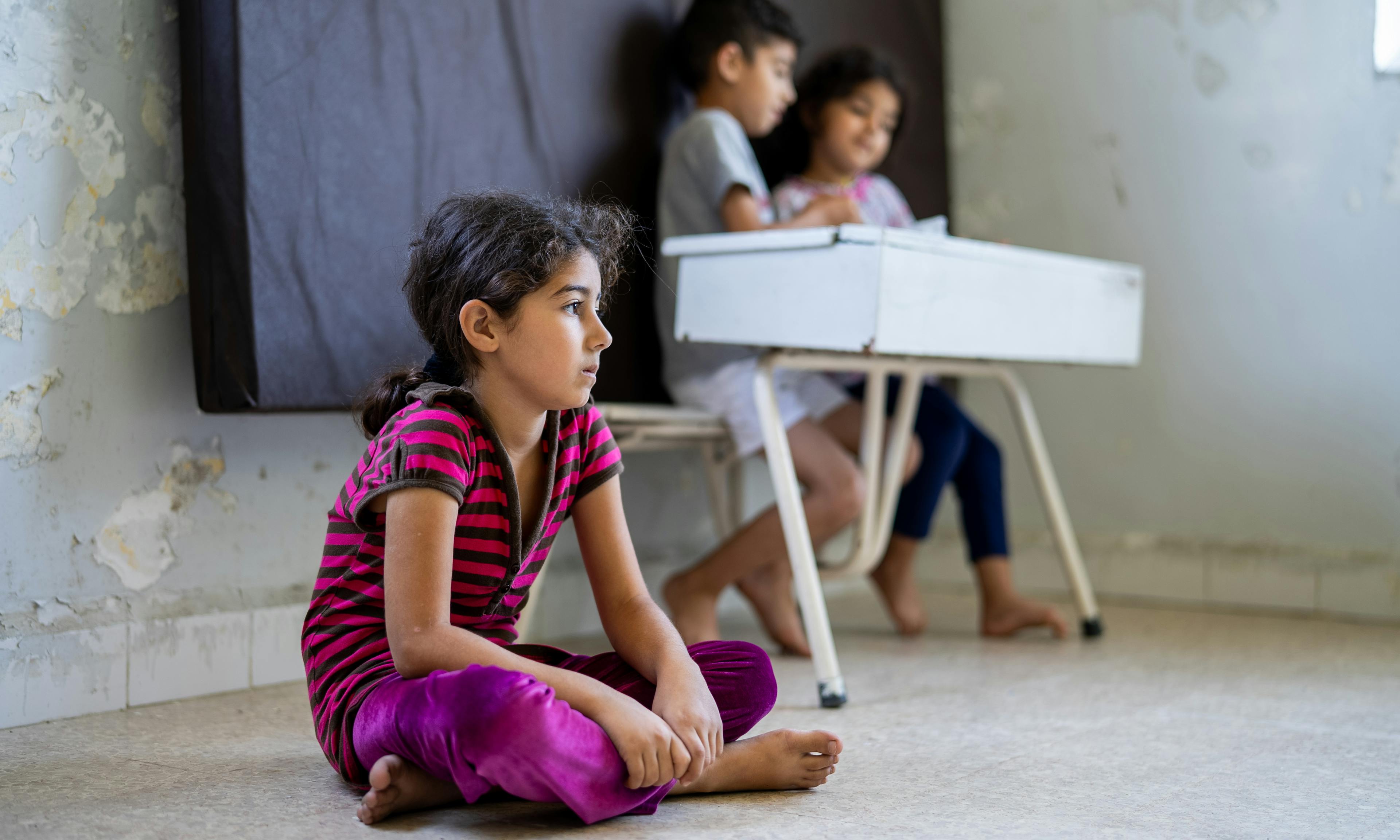 Nermine, 11 years old resides in the National Nahda Public School in Bmekine, Aley, Lebanon, following the escalation of conflicts across all Lebanese governorates.