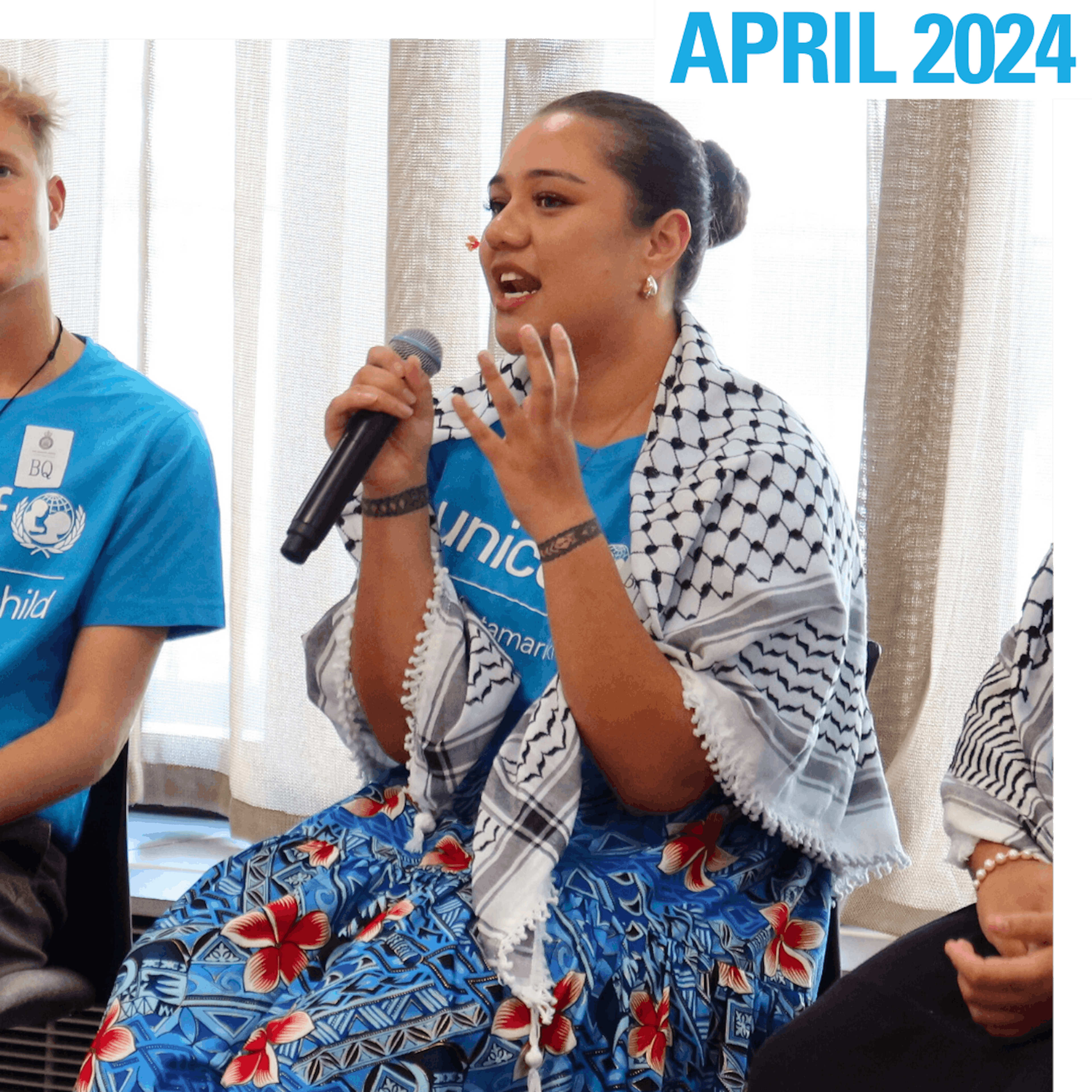 2023 UNICEF Aotearoa Young Ambassador Nele Kalolo speaking at UNICEF Aotearoa's Parliamentary Forum for Children’s Rights.