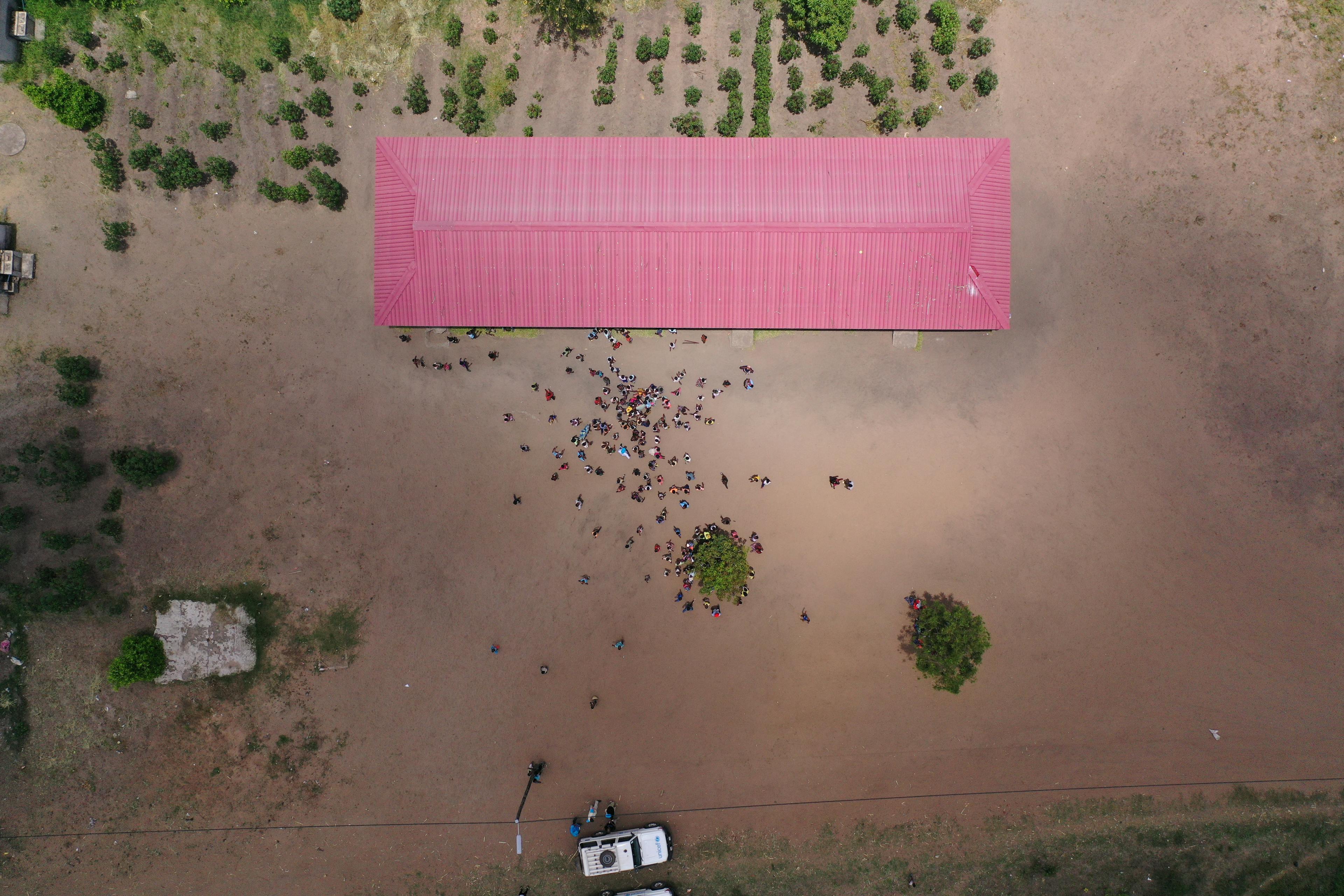 The Cuculuco primary school in the Namacurra district was built climate-resilient back in 2017 with the support of UNICEF and UN Habitat. ©Lars Fischer. Fiscon Media