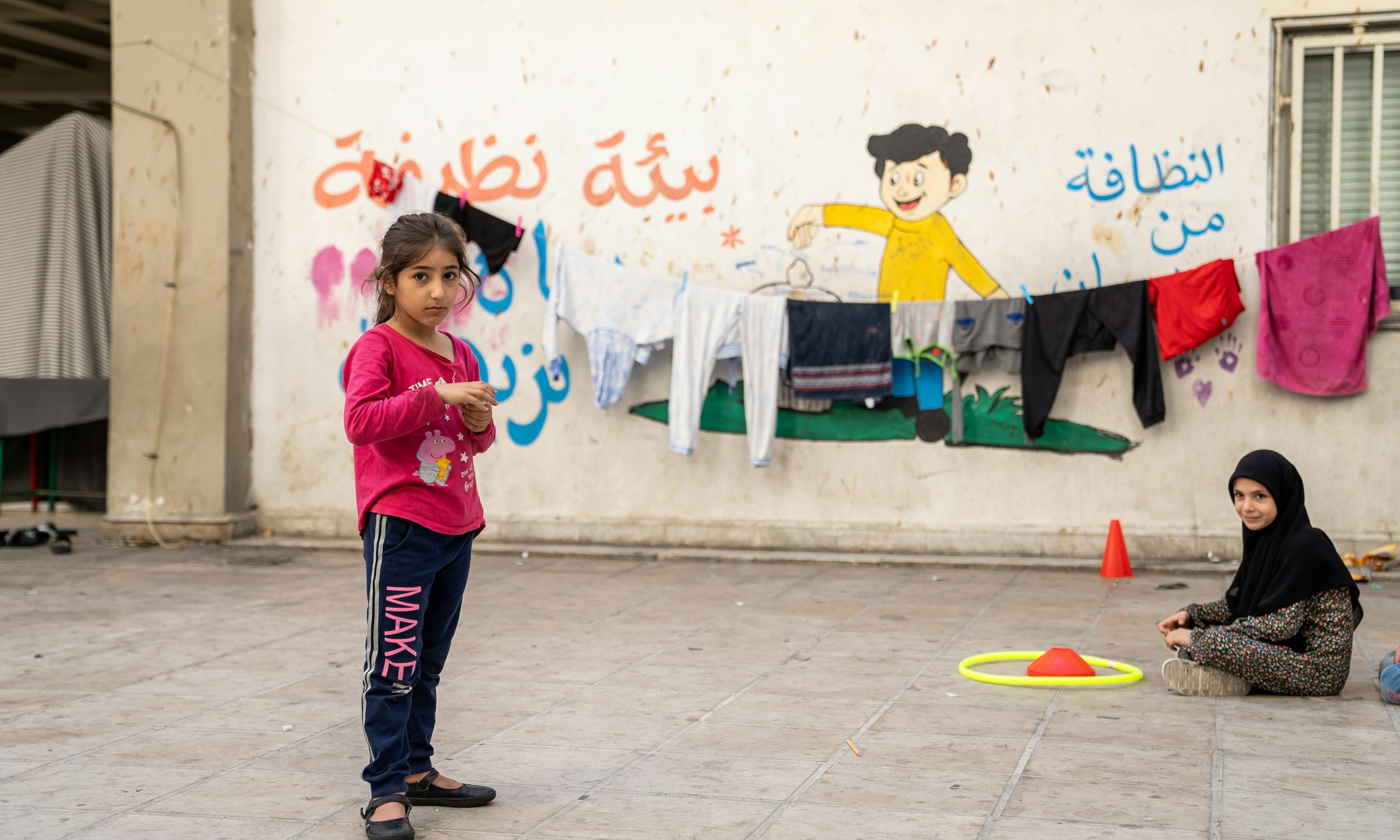 Zahraa is a 6 years old displaced girl from Beirut southern suburbs. She is living today with her family at Public School turned into a shelter in Beirut.