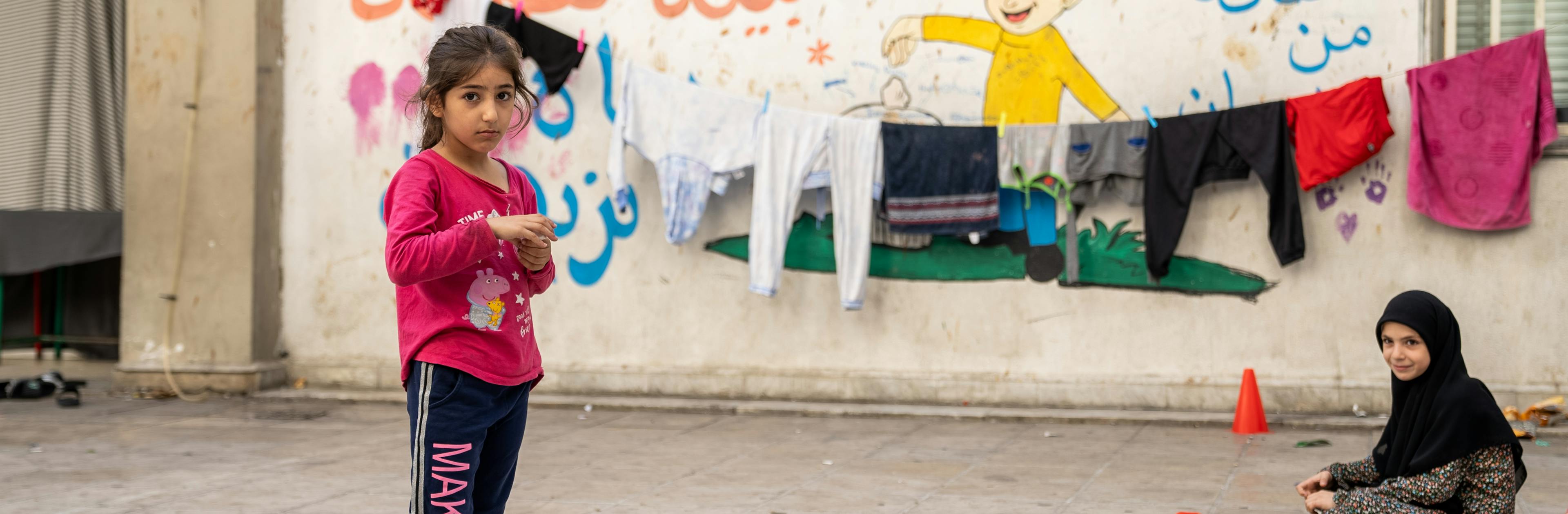 Zahraa is a 6 years old displaced girl from Beirut southern suburbs. She is living today with her family at Public School turned into a shelter in Beirut.