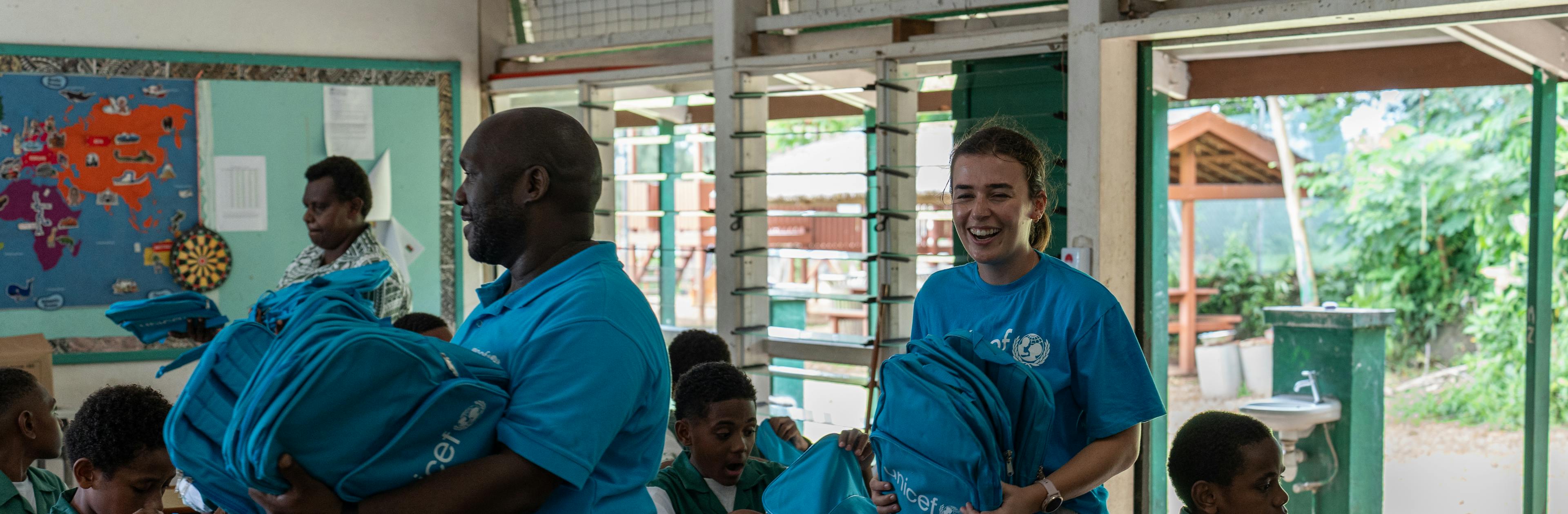 UNICEF aid delivery in Vanuatu