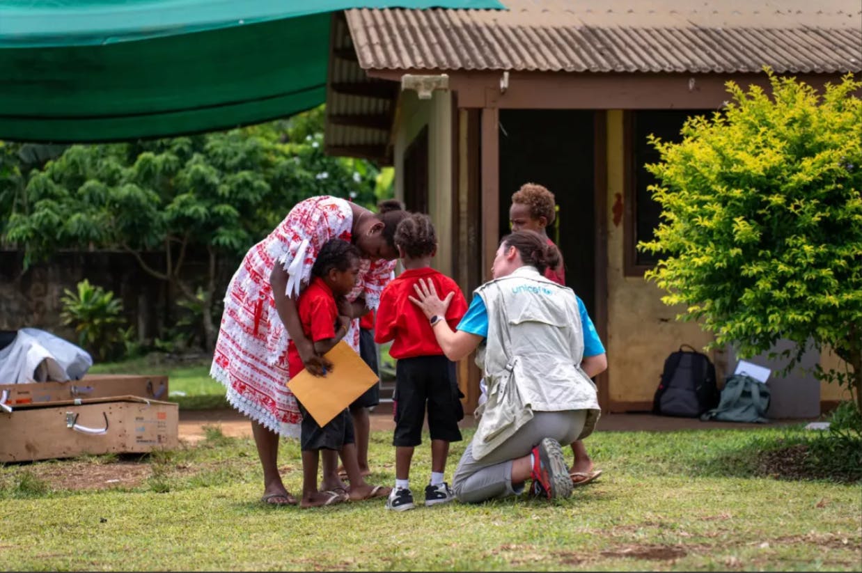 UNICEF aid delivery in Vanuatu