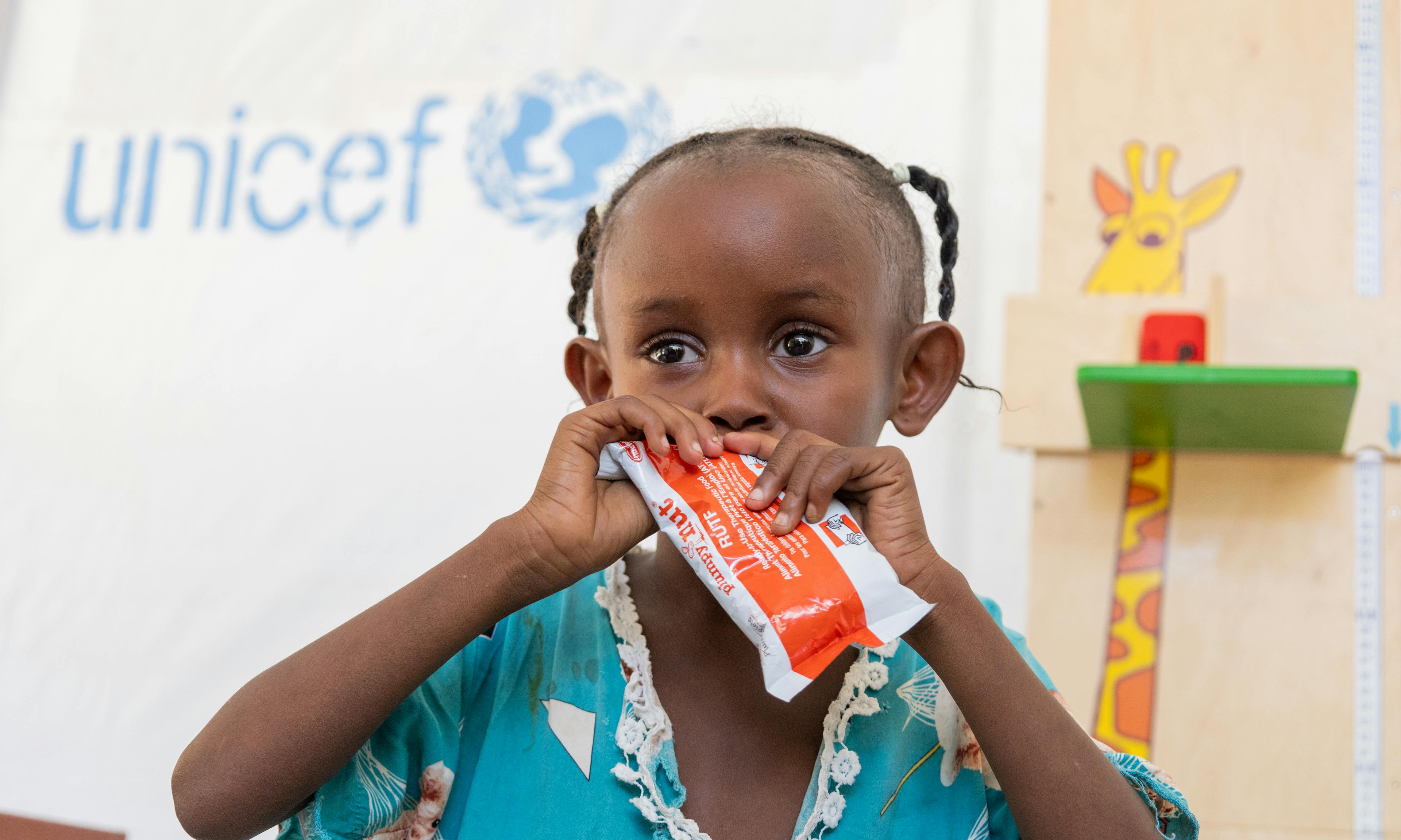 On 14 October 2024, Awtad, visits the UNICEF-supported Alkarama clinic in Kassala state for health services. Hiba, her mother struggles to feed her children everyday as they remain displaced.