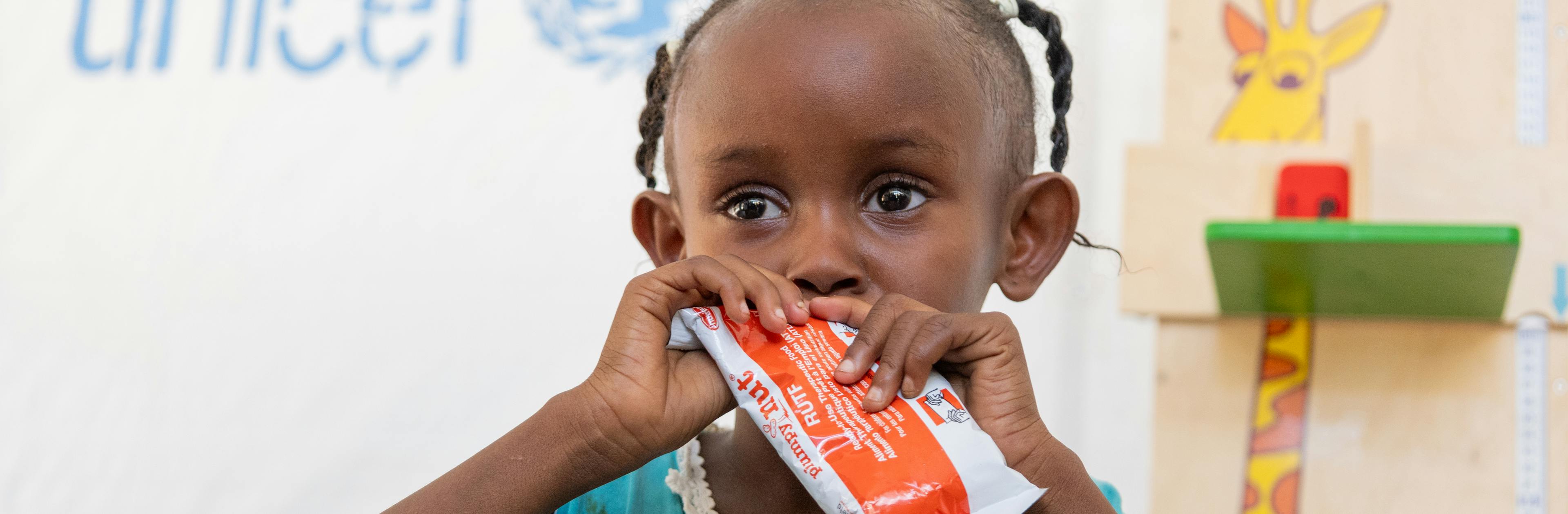On 14 October 2024, Awtad, visits the UNICEF-supported Alkarama clinic in Kassala state for health services. Hiba, her mother struggles to feed her children everyday as they remain displaced.
