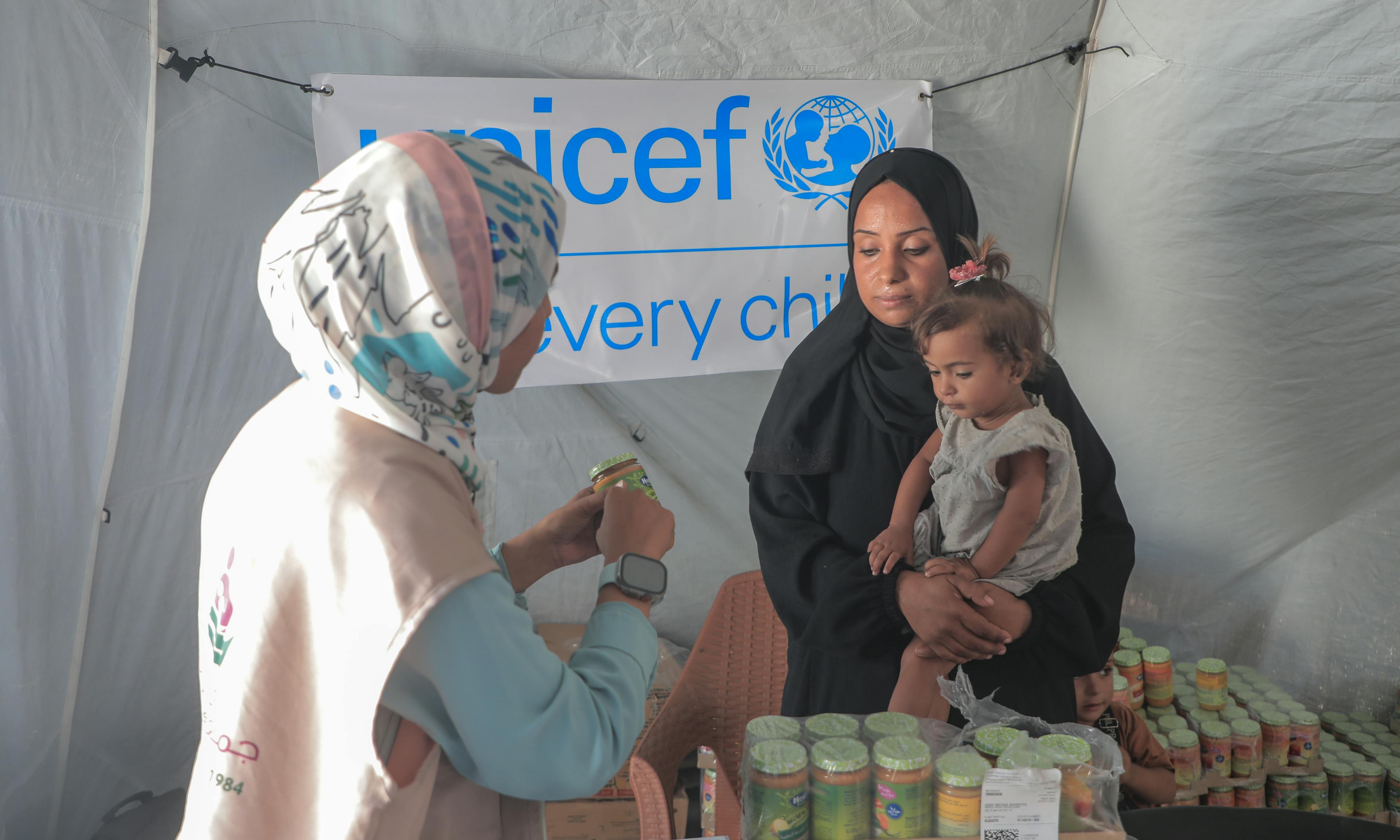On 26 August 2025, UNICEF delivered lifesaving nutrition supplies to vulnerable children in Gaza City.

