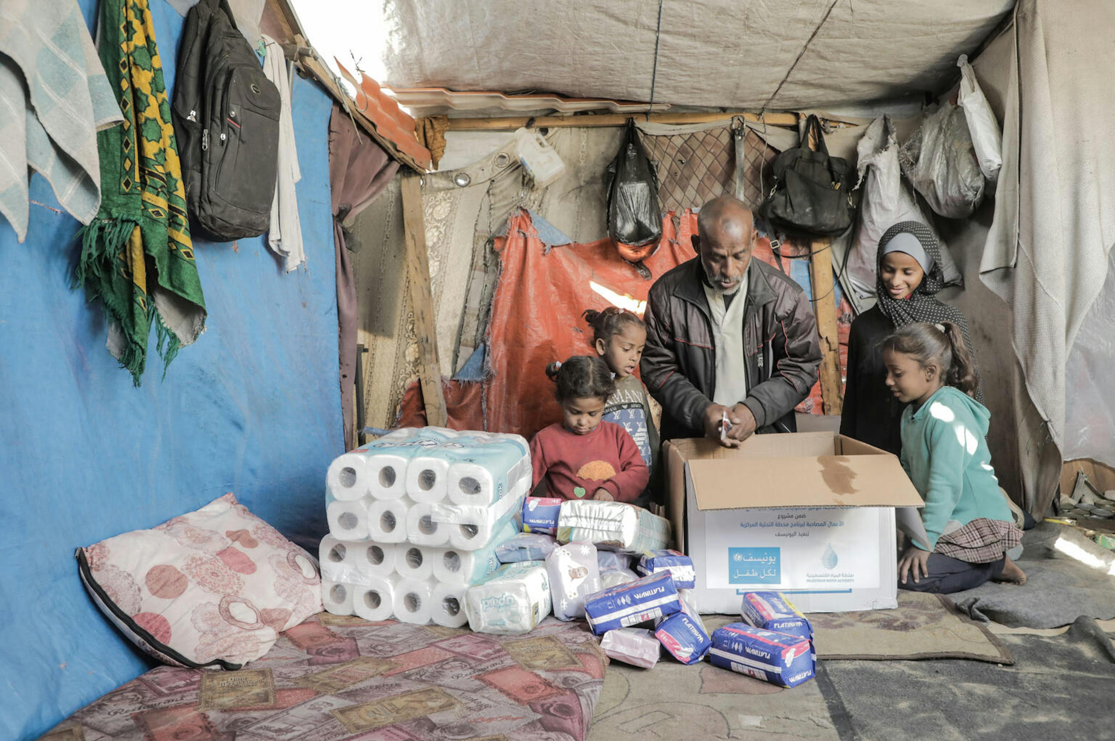 UNICEF has distributed hygiene kits to families and children in need from, ensuring they have the necessary resources to maintain their health and dignity.