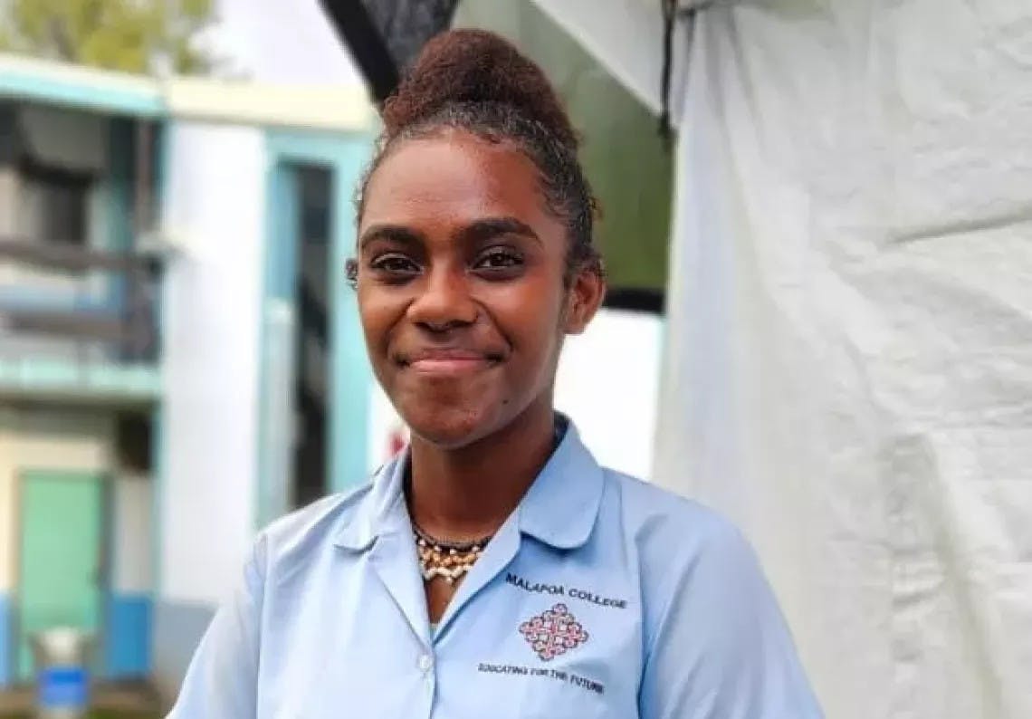 A portrait of a teenager in Vanuatu